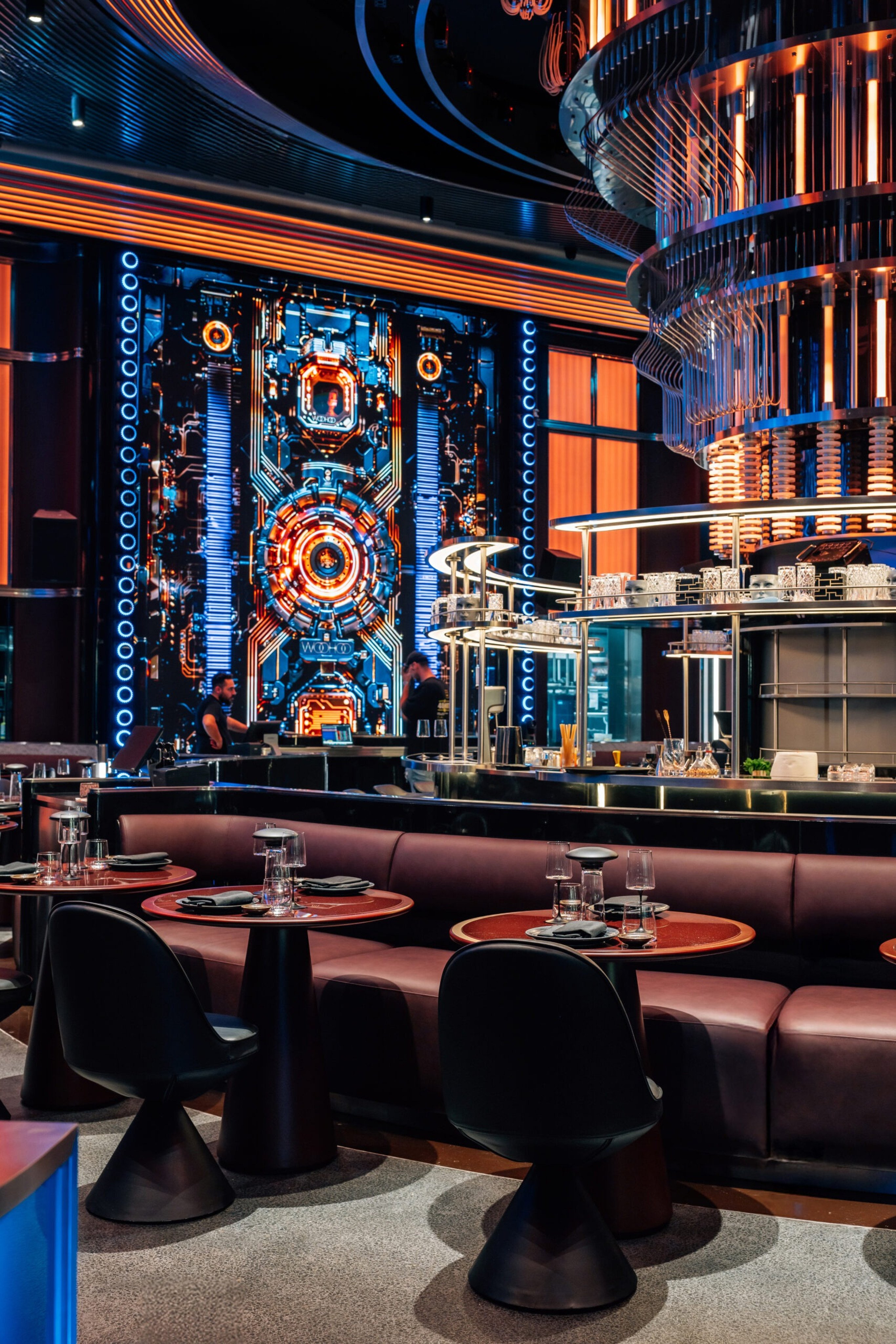 Dubai’s Woohoo restaurant, led by an AI chef, blends futuristic dining with tech-driven creativity. Photo: Woohoo