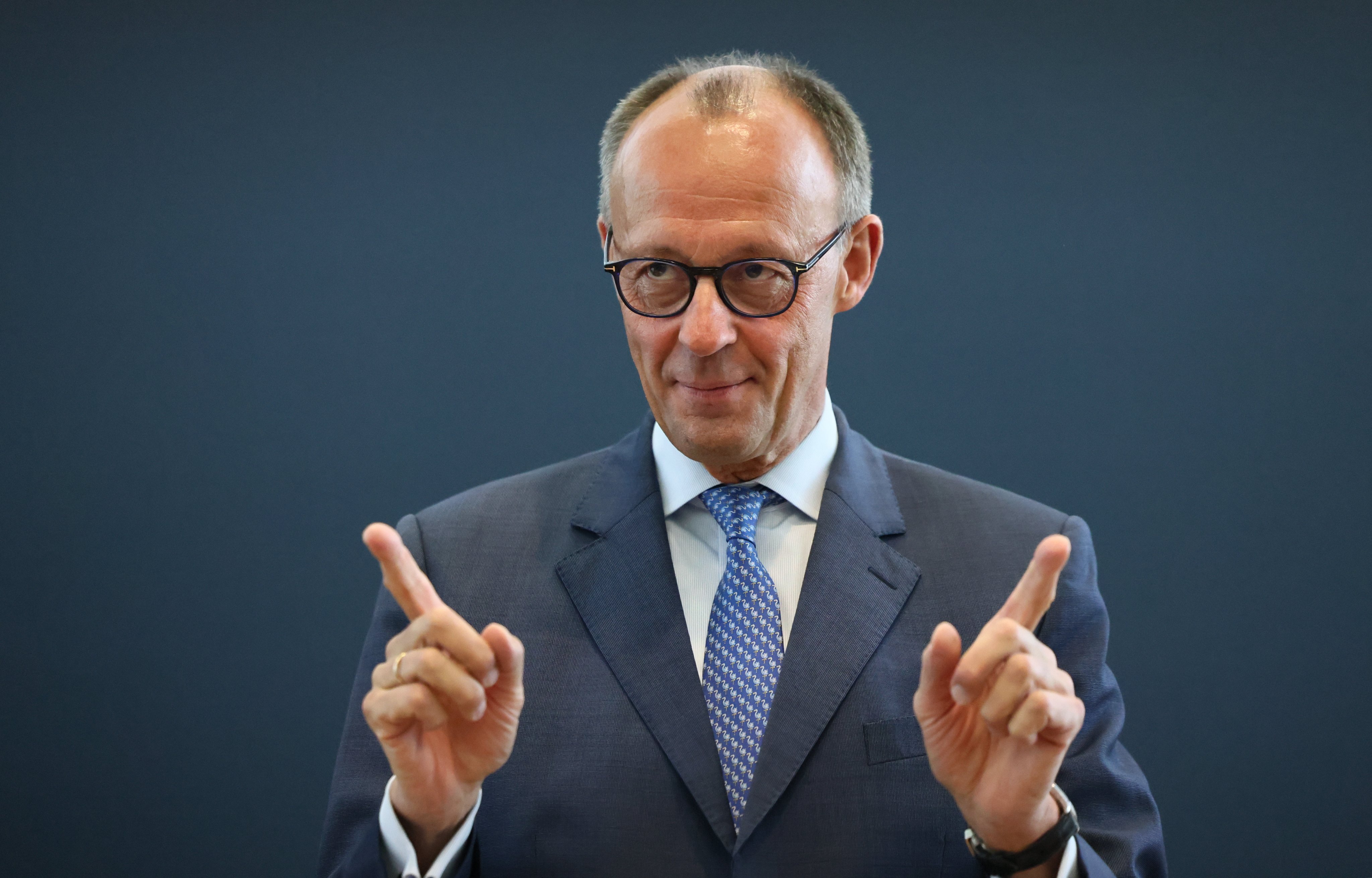 Friedrich Merz attends a federal executive committee meeting for the first time as German chancellor, at the Konrad-Adenauer-Haus in Berlin, on May 19. Photo: EPA-EFE