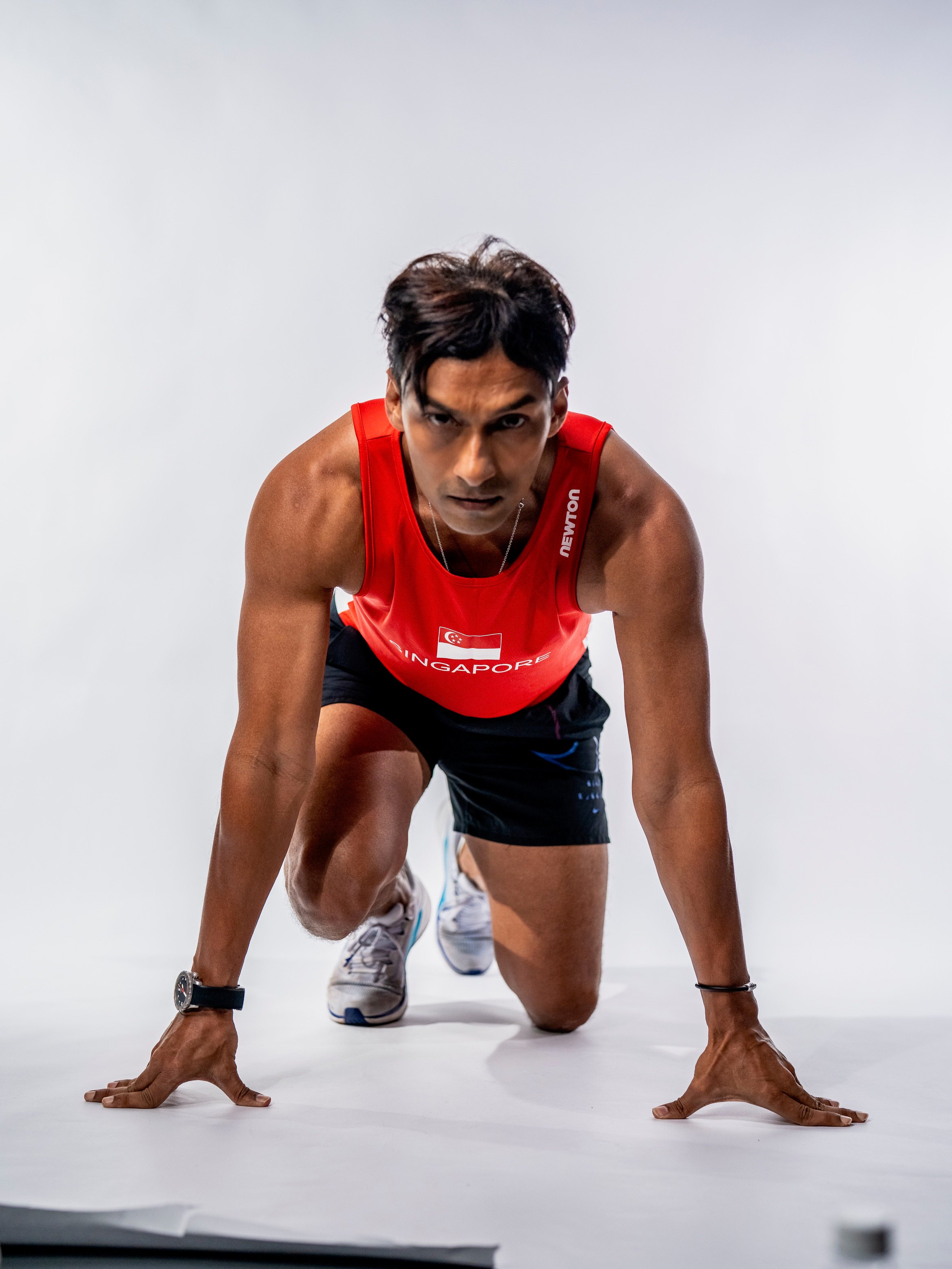 UK Shyam broke Singapore’s 100-metre sprint record in 2001 and held it until 2023. At 49, he continues to sprint “to live independently and remain cognitively healthy” as he ages. Photo: msft.collective