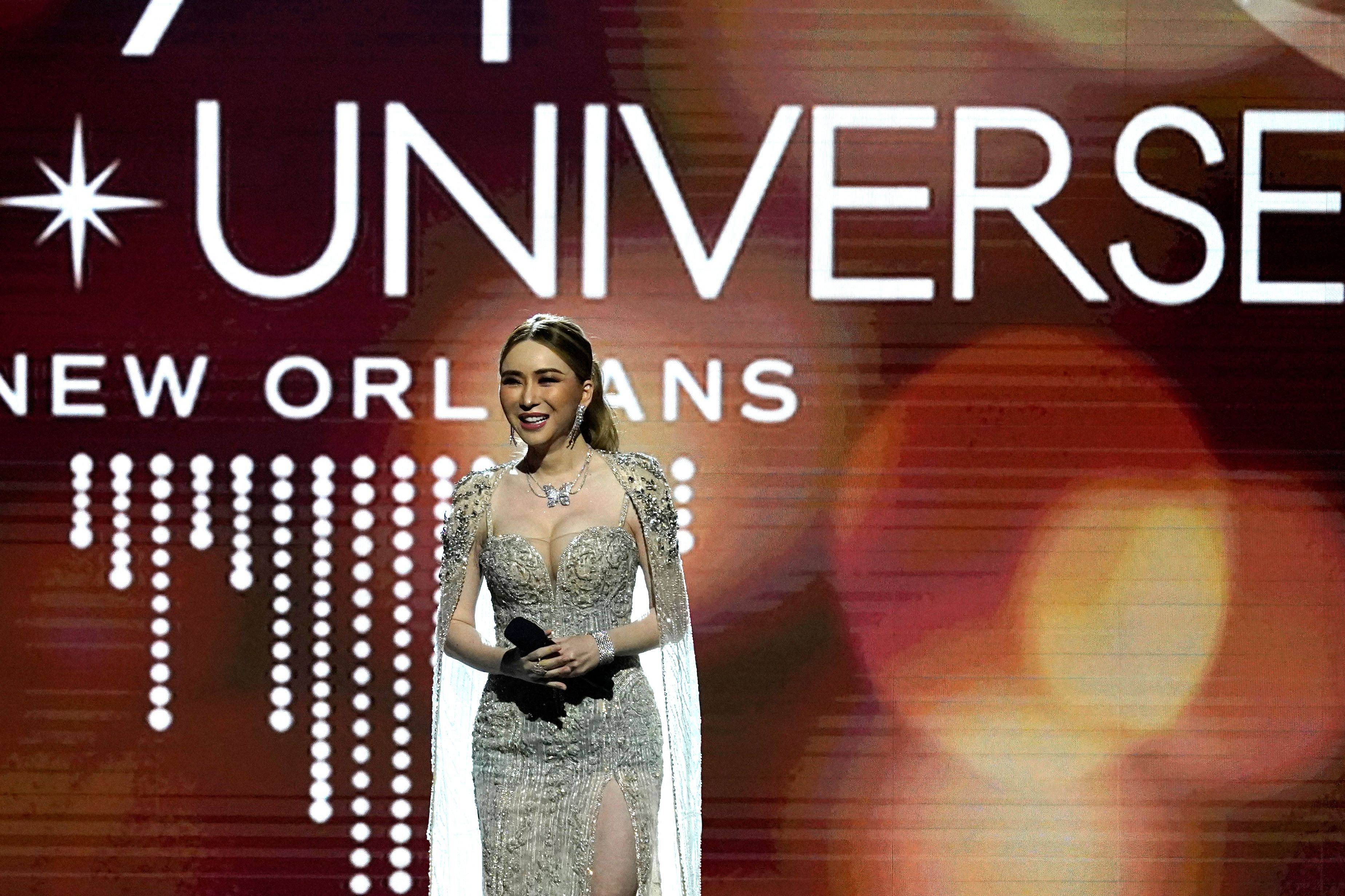 Thai businesswoman Jakapong “Anne” Jakrajutatip during the Miss Universe competition in New Orleans in 2023. She stepped down from the Miss Universe Organisation in October. Photo: AFP