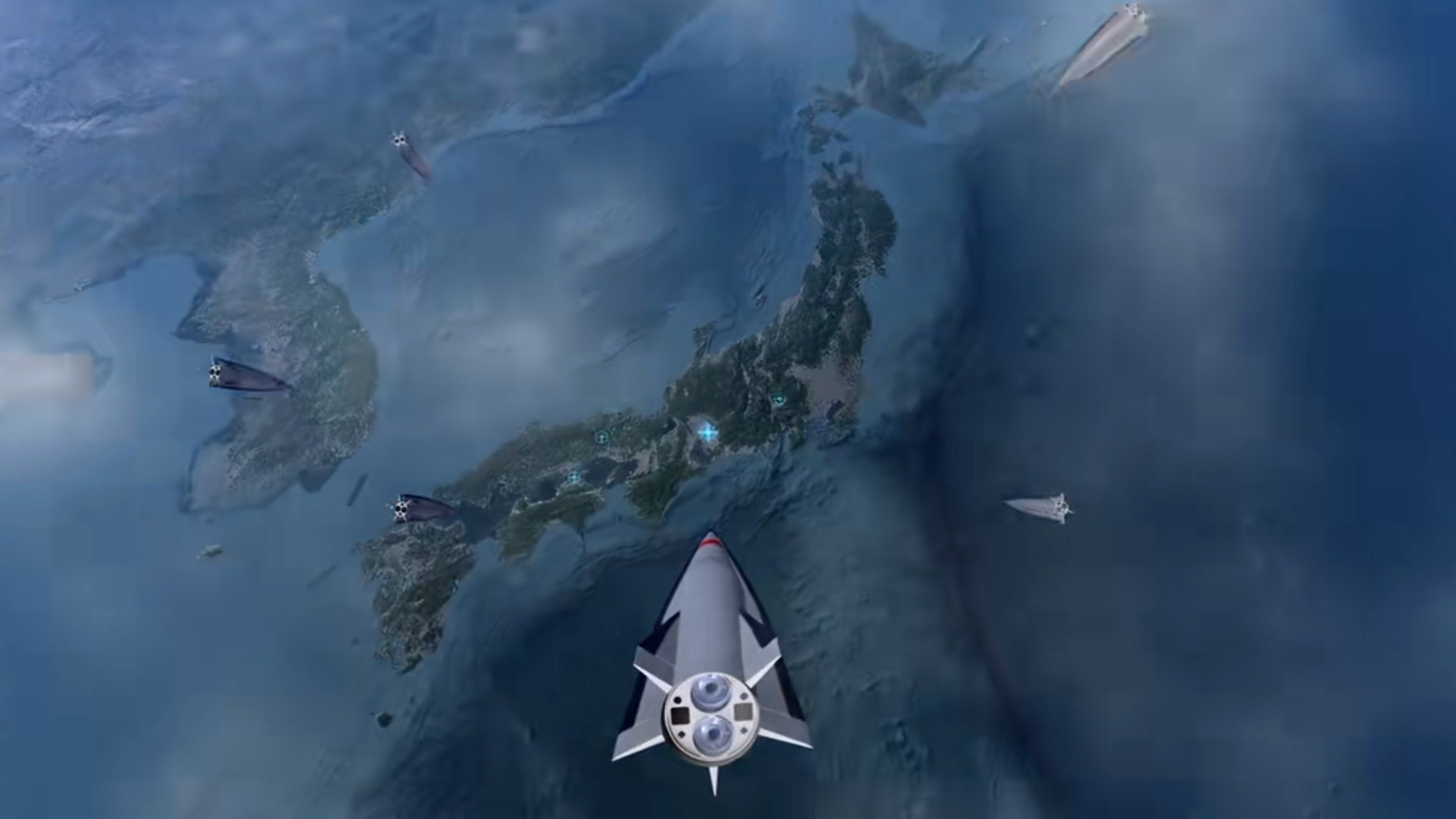 Missile striking Japan