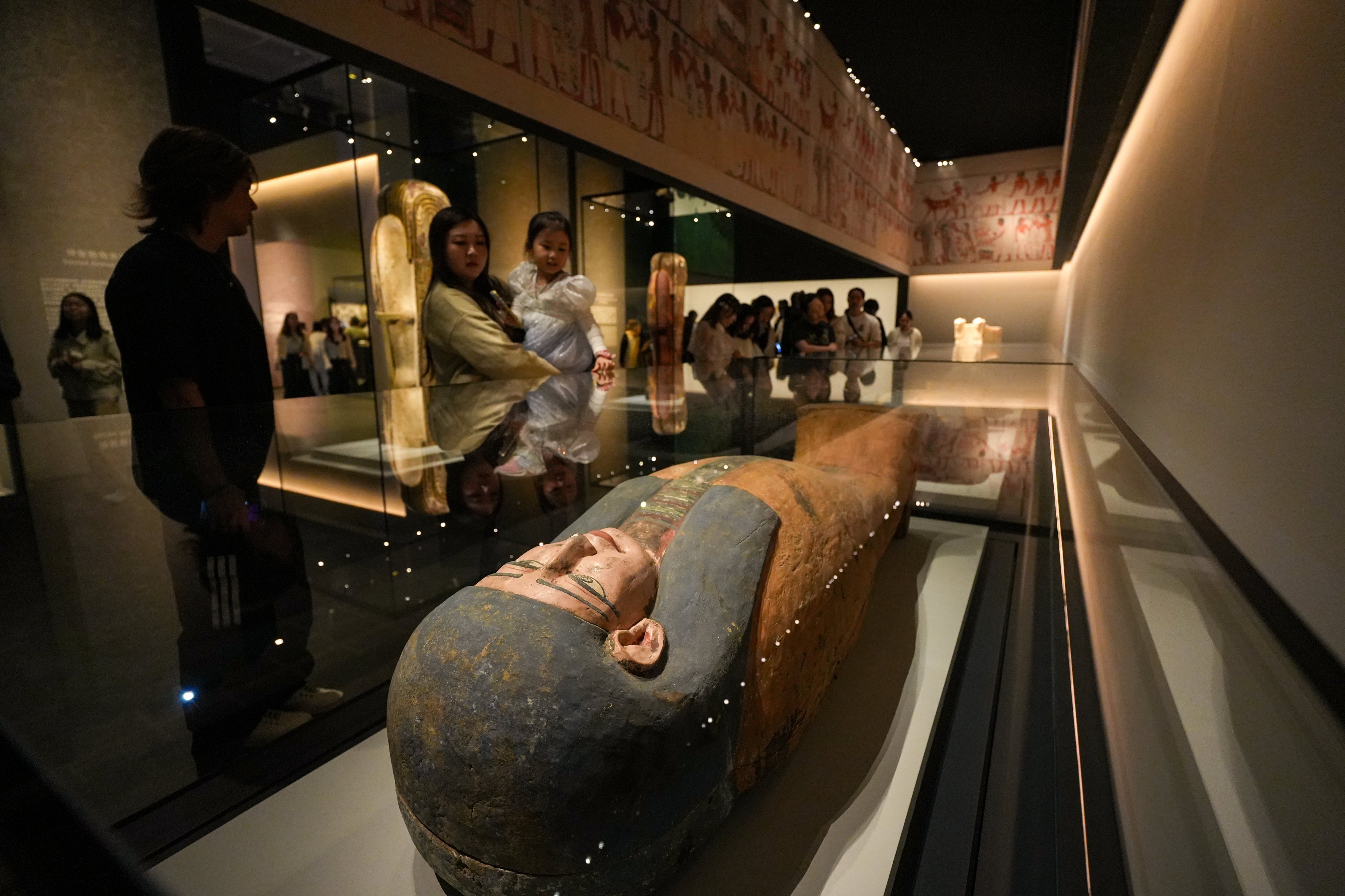 People visit the “Ancient Egypt Unveiled: Treasures from Egyptian Museums” exhibition at the Hong Kong Palace Museum in West Kowloon Cultural District on November 23. Photo: Sun Yeung