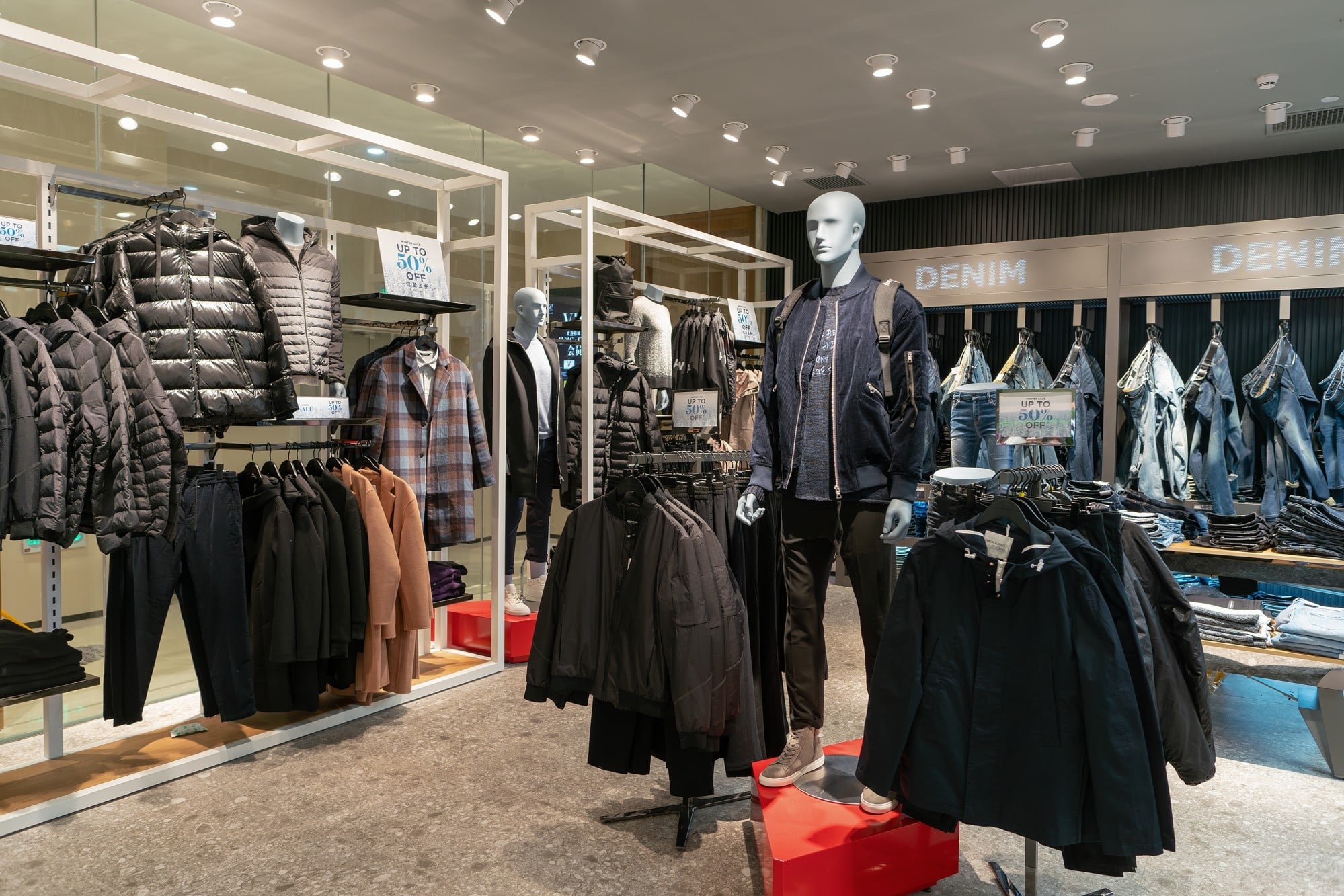 The menswear section of another brand in China. The Gu Zhuo Kang Zheng Garment Company at the centre of the controversy has acknowledged that their tag was “inappropriate”. Photo: Shutterstock