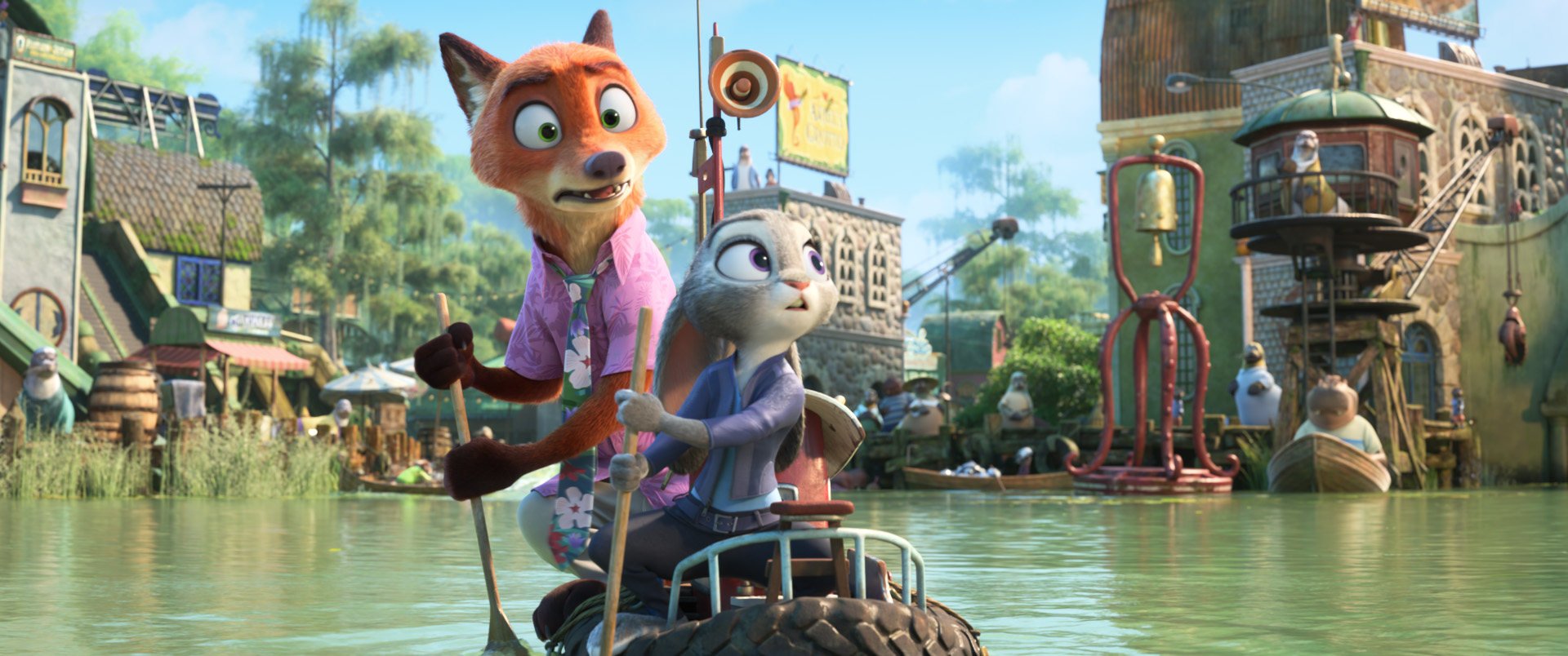 Nick Wilde (left, voiced by Jason Bateman) and Judy Hopps (Ginnifer Goodwin) in a still from Zootopia 2 (category I), directed by Jared Bush and Byron Howard. Photo: Disney