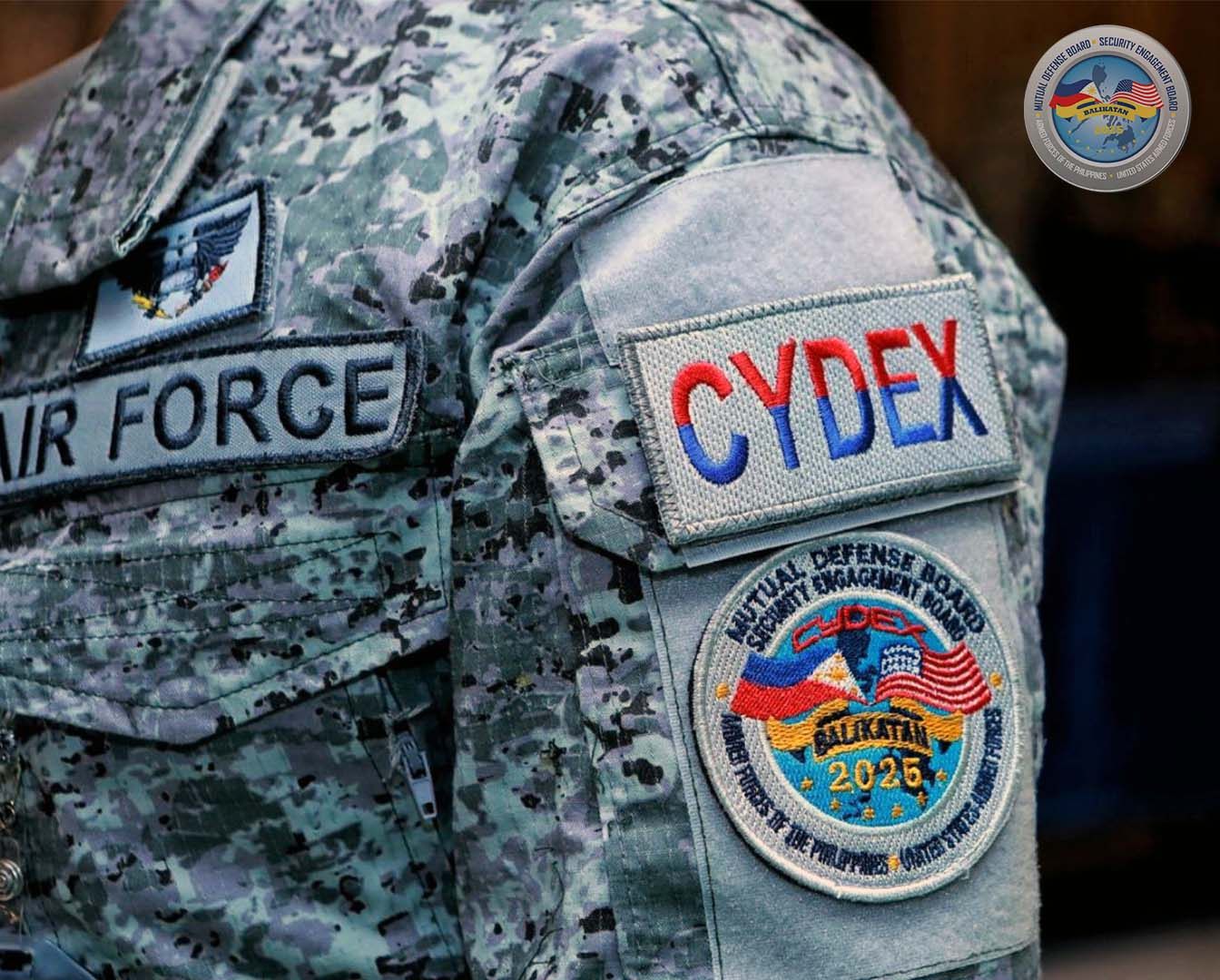 A Philippine service member wears a Cydex patch during the closing ceremony of the US-Philippines Cyber Defence Exercise on May 7 during Balikatan 2025. Photo: Armed Forces of the Philippines’ Public Affairs Office