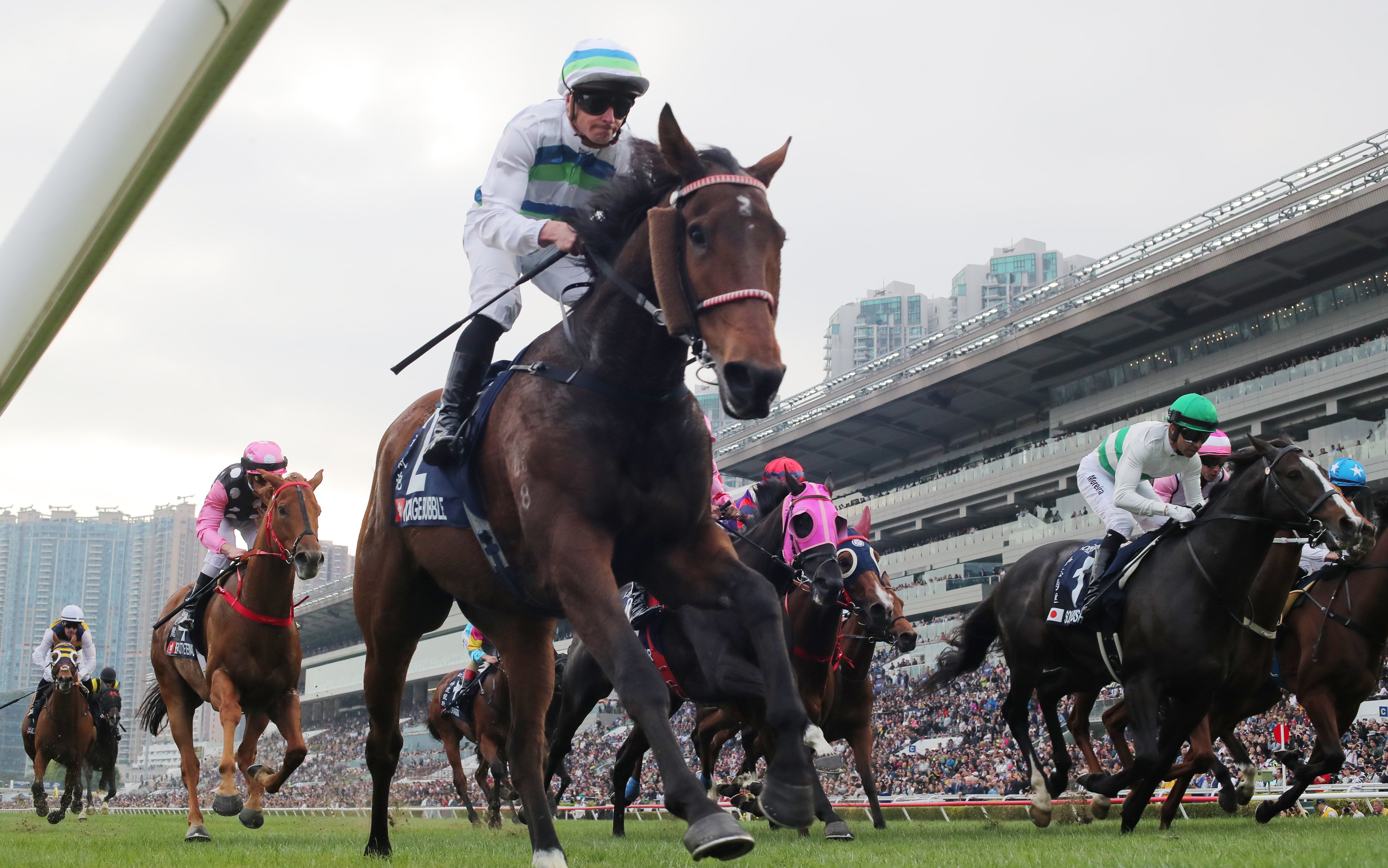 Voyage Bubble wins last year’s Hong Kong Mile under James McDonald. Photo: Kenneth Chan
