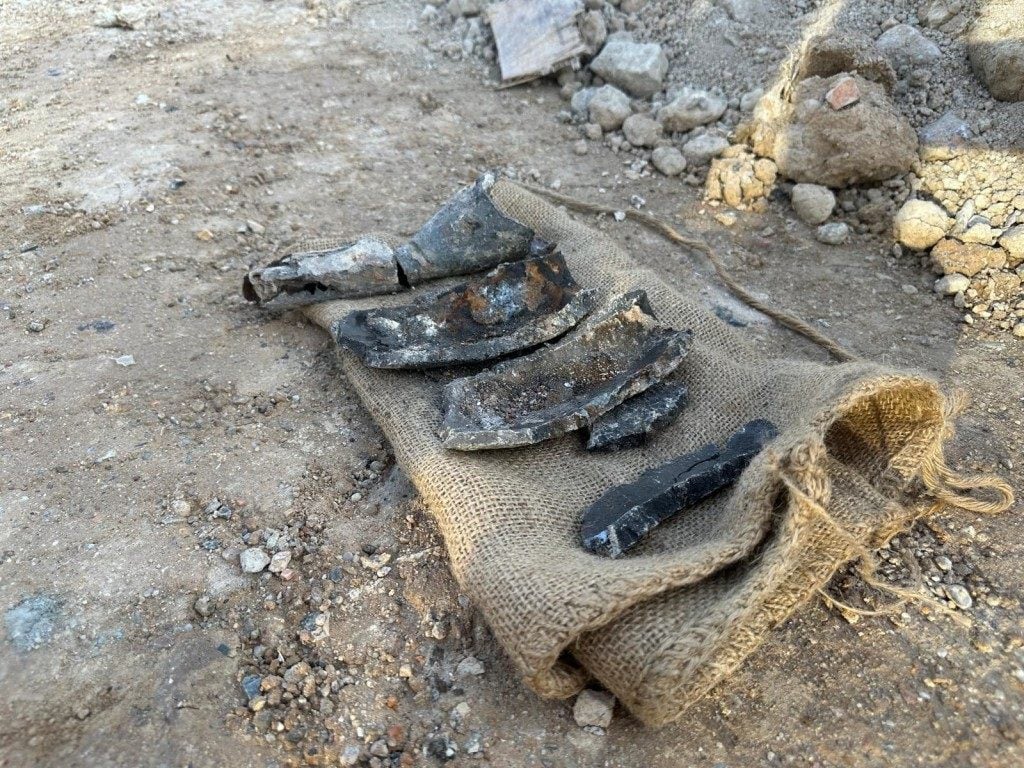 A suspected wartime bomb was found at a construction site at Hong Kong airport last month. Photo: Hong Kong Police Force