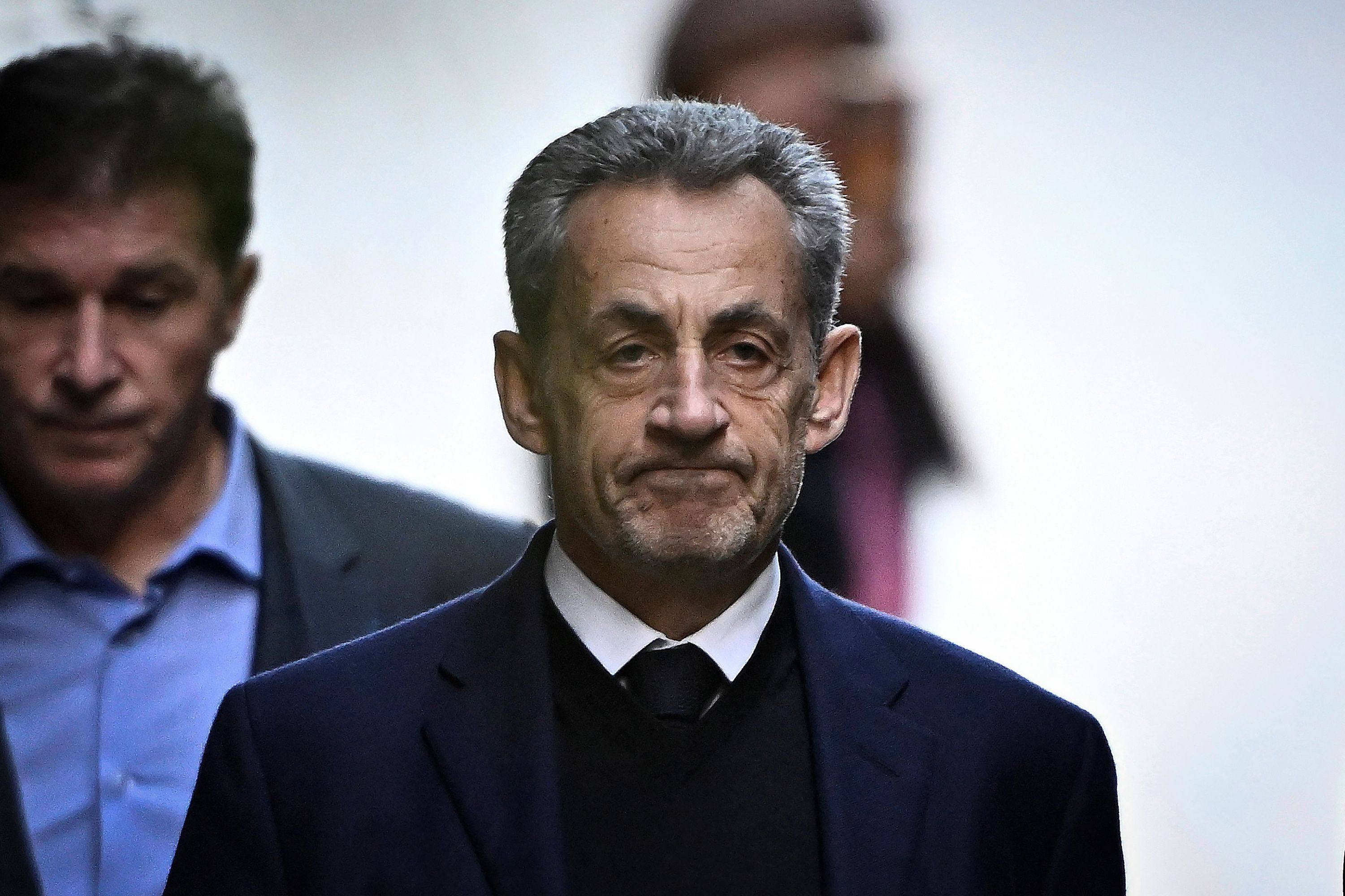 Former French president Nicolas Sarkozy leaves his residence to report to La Sante Prison for incarceration in Paris on October 21. Photo: AFP