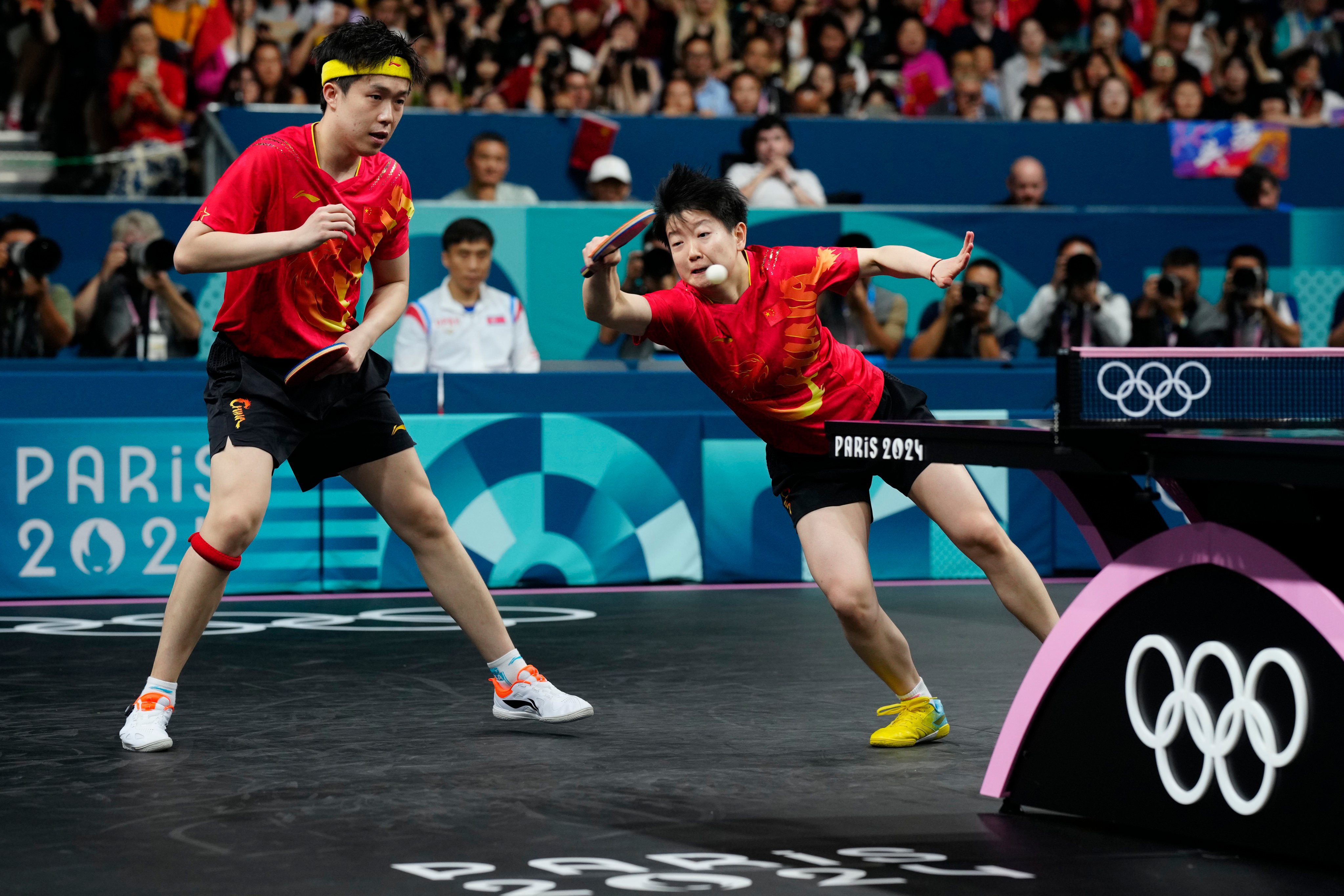 Wang Chuqin (left) and Sun Yingsha have enjoyed a successful mixed doubles career. Photo: AP