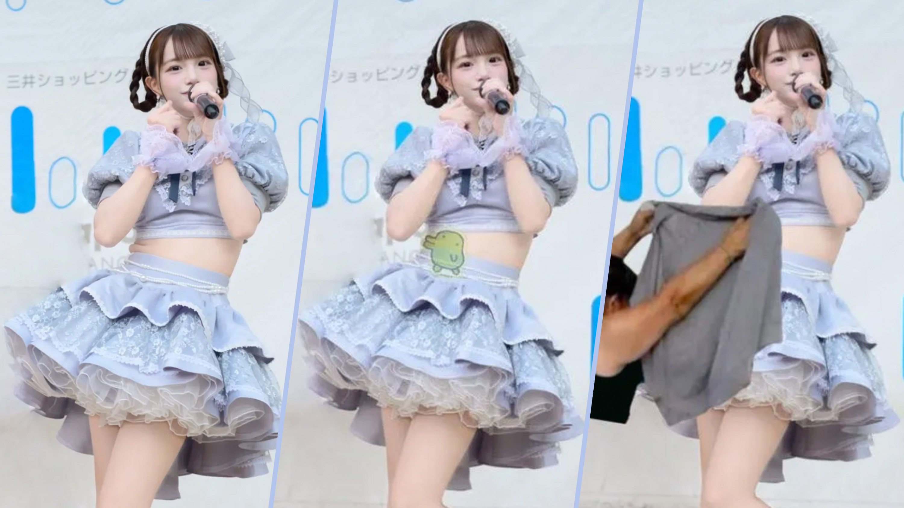 A Japanese pop idol has gone viral after posting a photograph of her belly fat during a performance. Photo: X.com