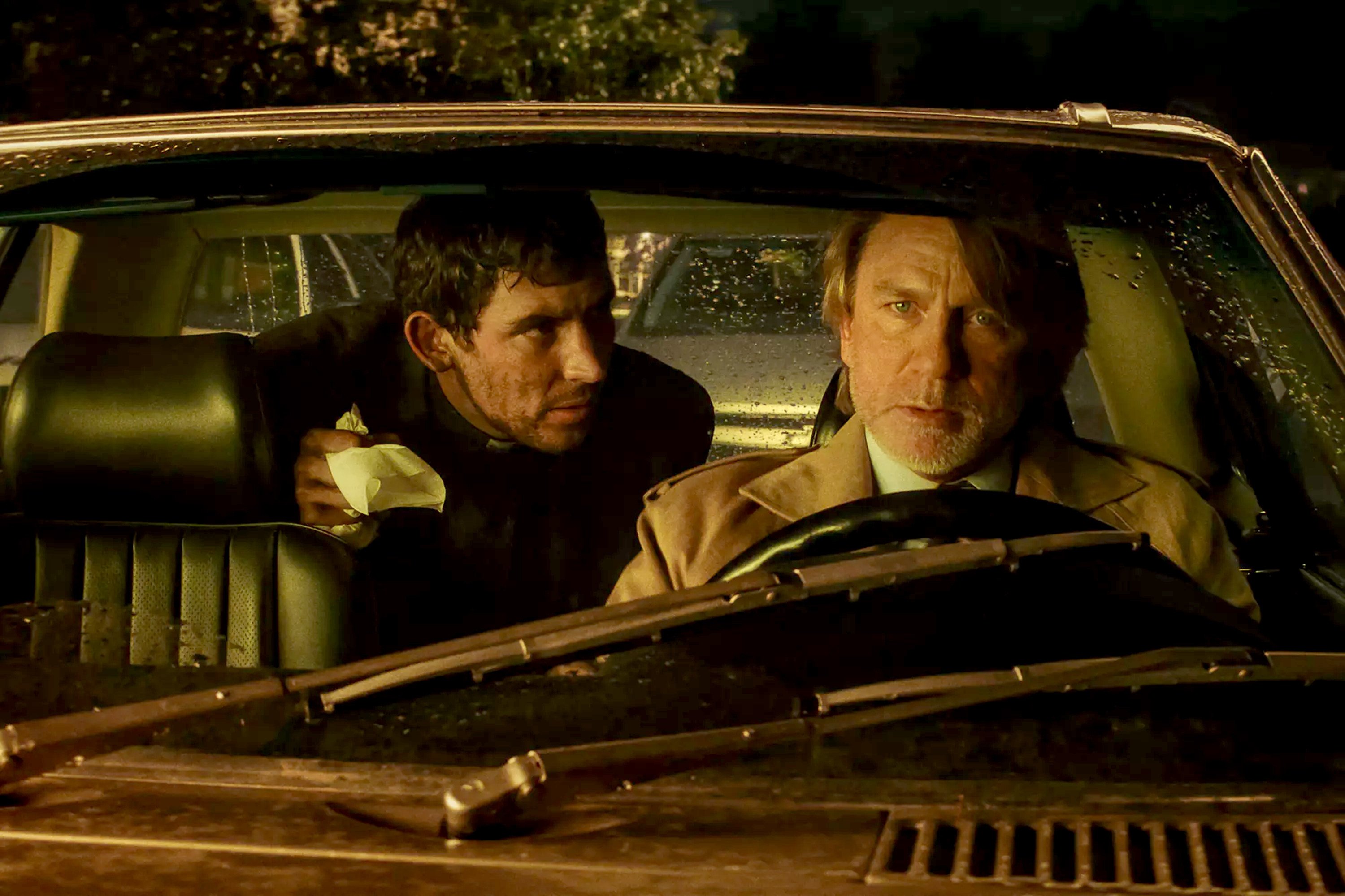 Daniel Craig (right) and Josh O’Connor in a still from Wake Up Dead Man: A Knives Out Mystery. Of the film’s many delights is seeing Craig continue to find new wrinkles to Blanc, evolving the character with each film in the series. Photo: TNS