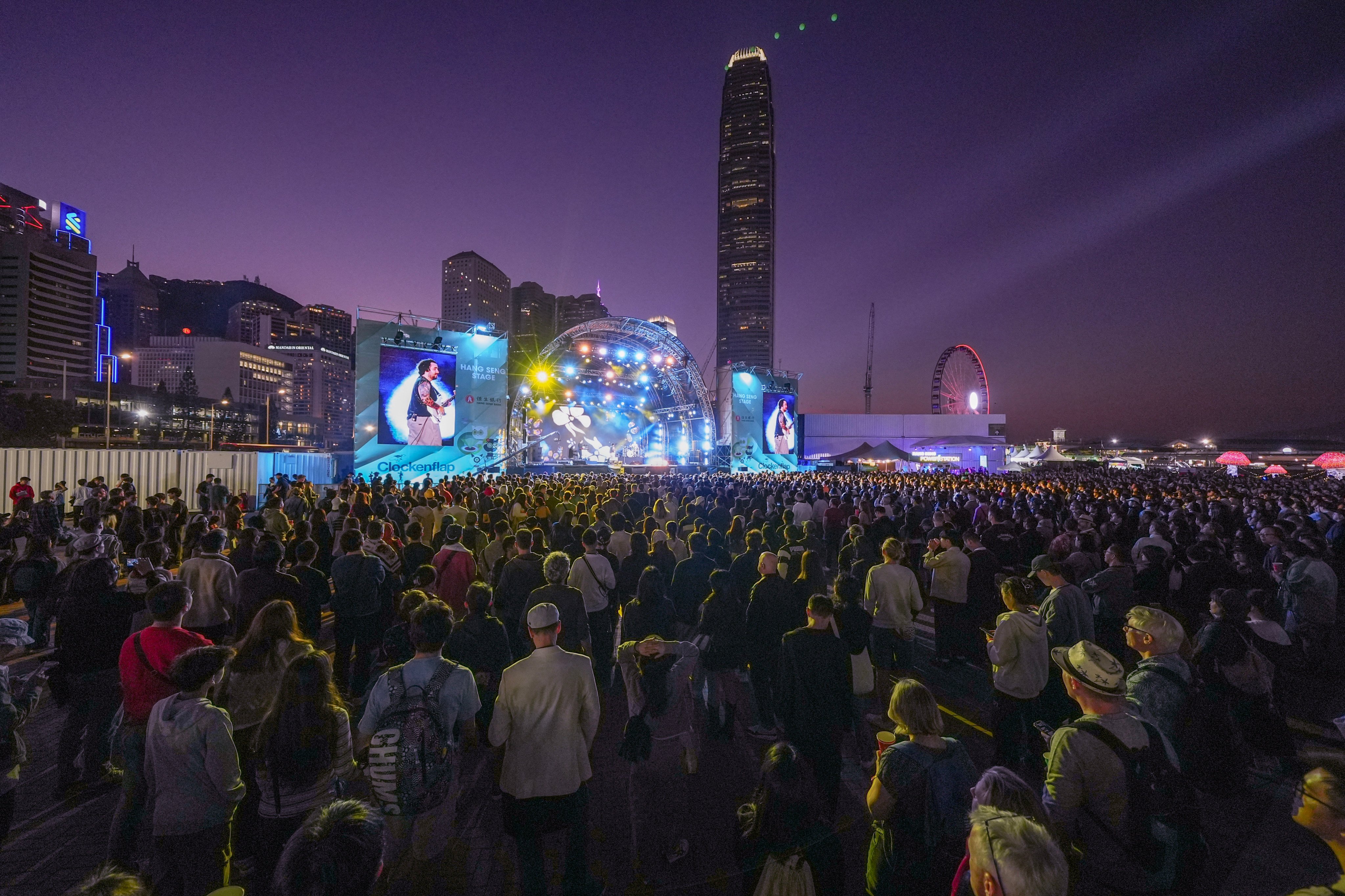 Crowds gather on day two of Clockenflap 2024 at Central Harbourfront Event Space. The music festival returns from December 5-7 this year. Photo: Eugene Lee