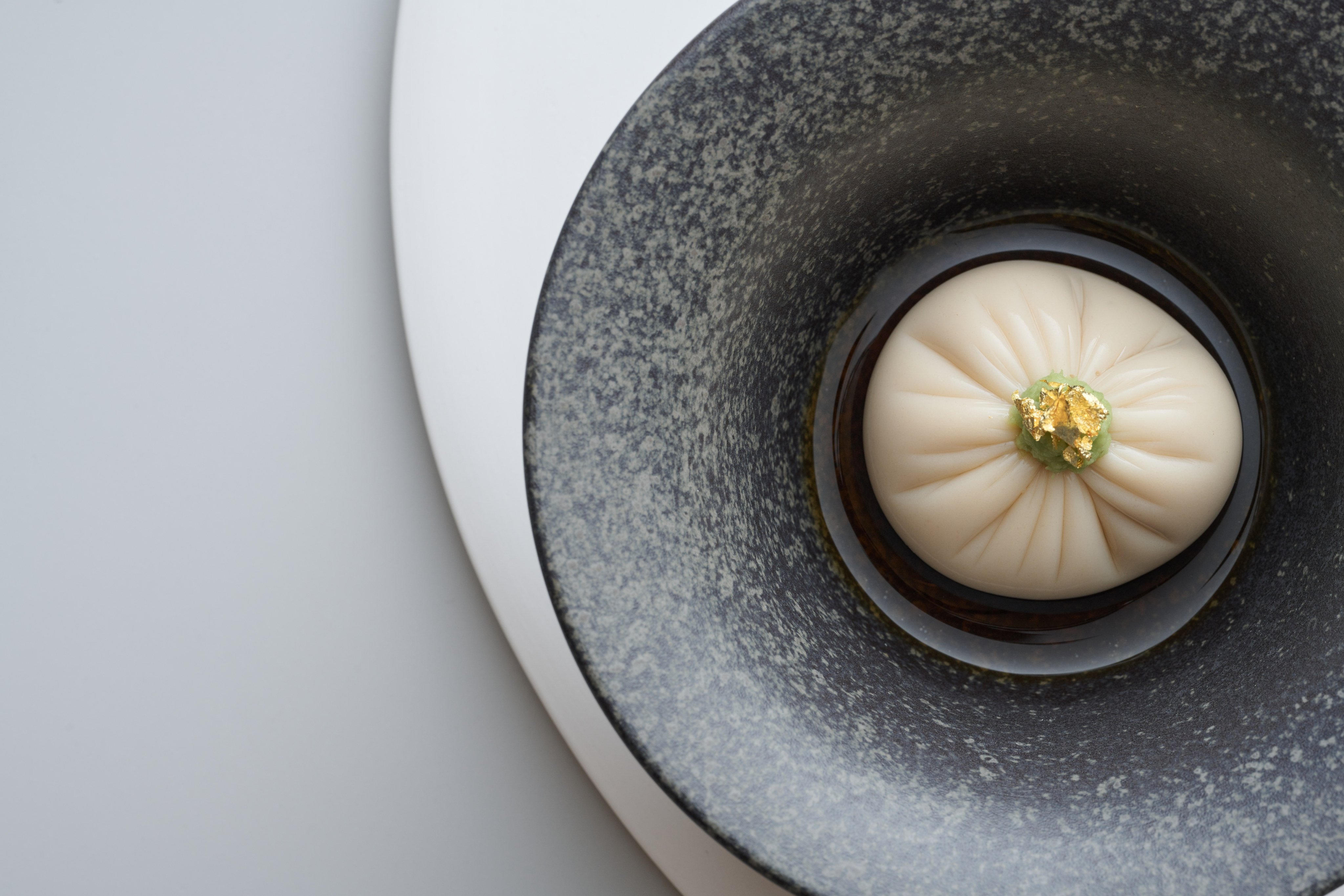 The artfully prepared white sesame tofu at Mosu, Hong Kong. Photo: Mosu
