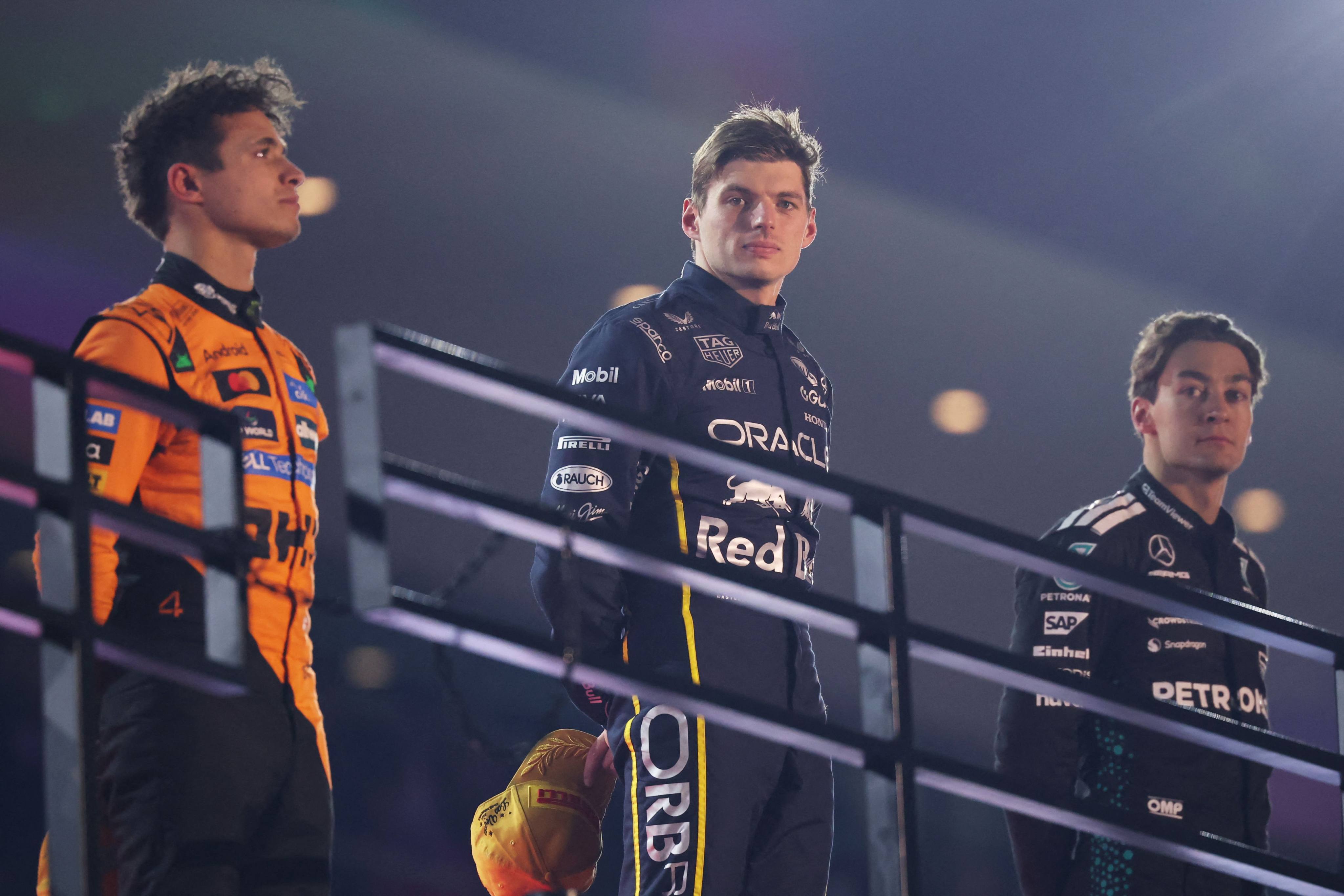 Red Bull’s Max Verstappen (right) won the Las Vegas Grand Prix ahead of Lando Norris of McLaren (left) to put more pressure on the championship leader, who was later disqualified. Photo: AFP