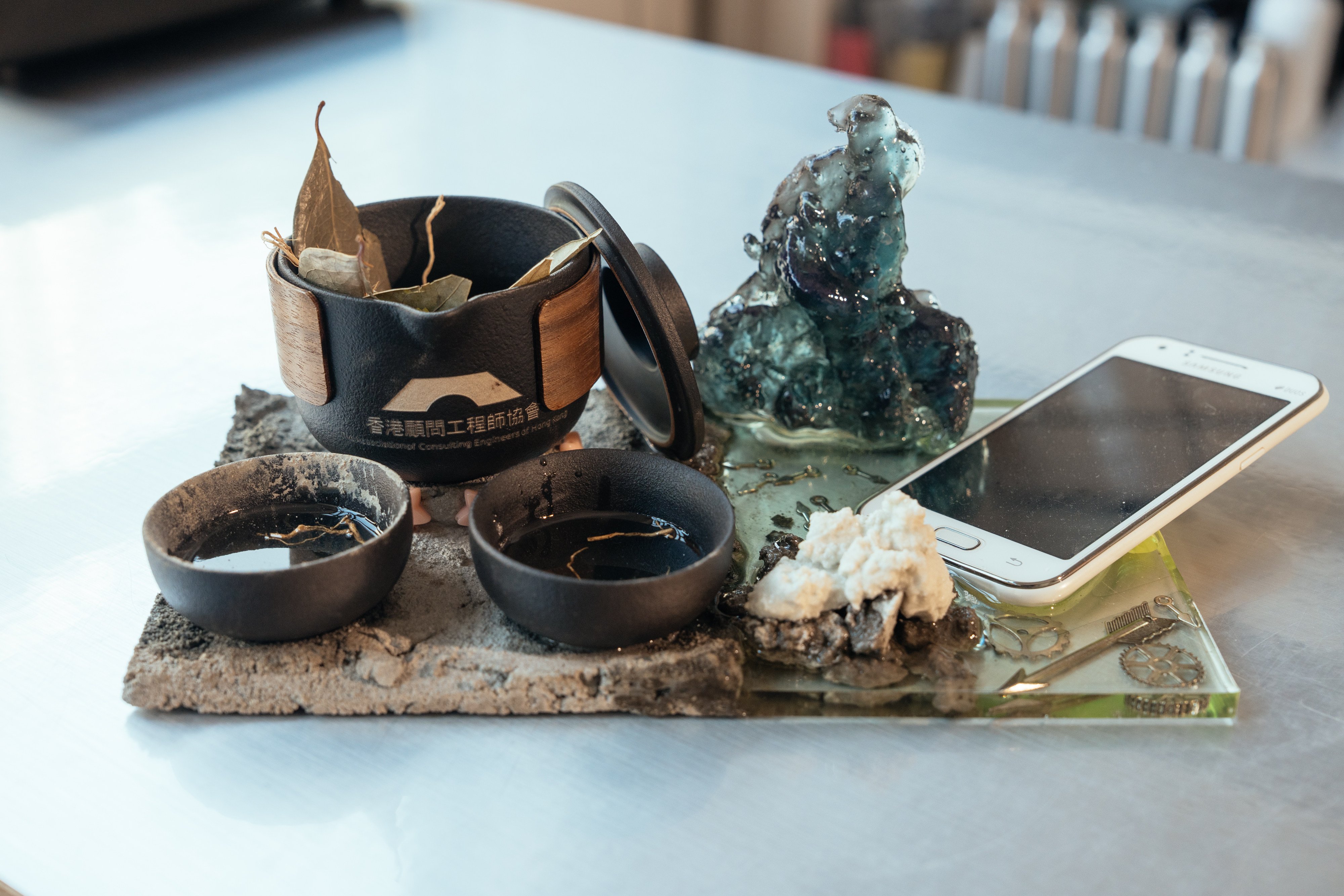 Tea Arts, Network, by King Nam, is one of the pieces on show at Aids Concern’s new exhibition “Emanate”, which is taking place at Wyndham Social in Hong Kong’s Central neighbourhood until December 7. Photo: Aids Concern