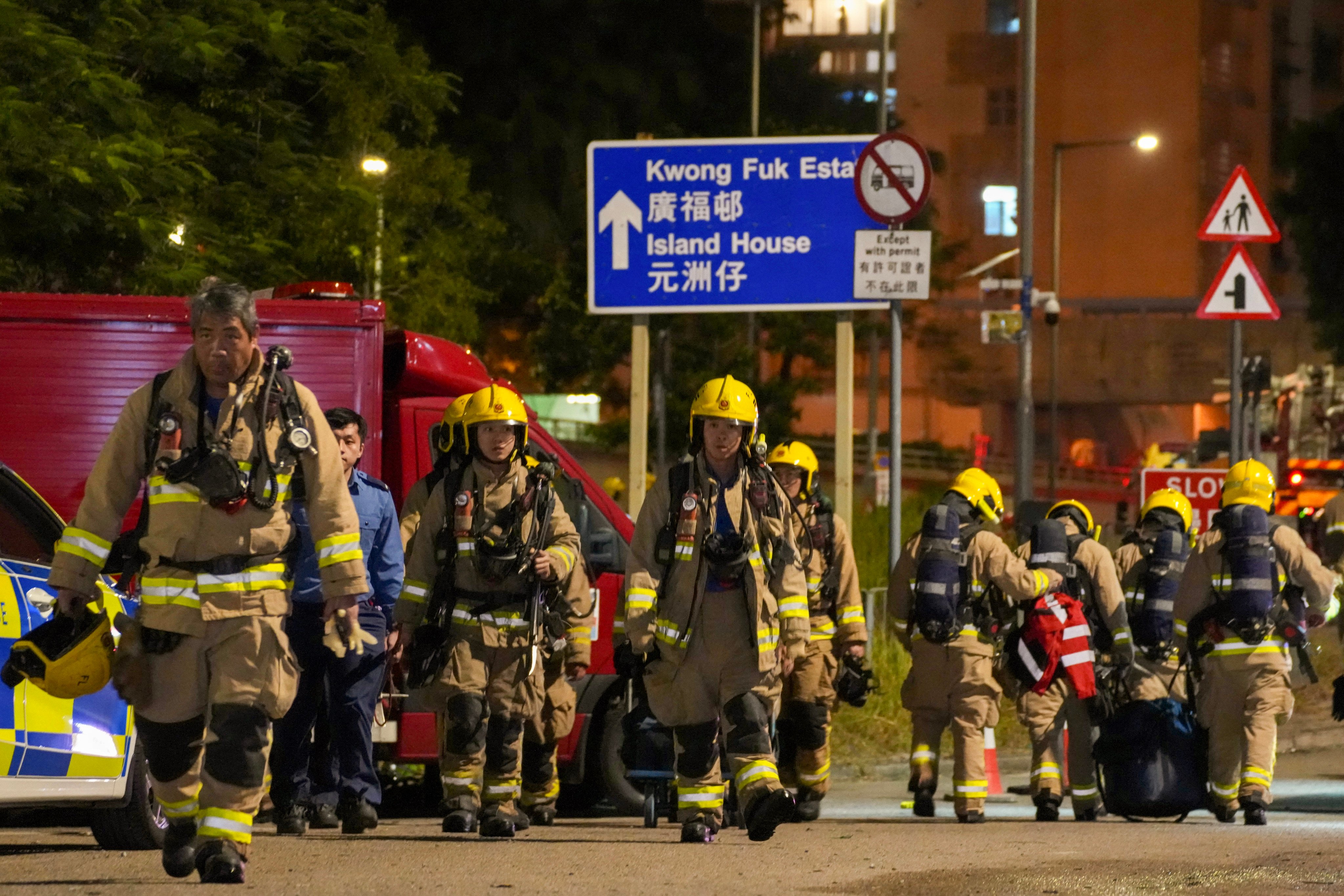 Firefighters spent 43 hous battling the blaze at Wang Fuk Court in Tai Po. Photo: Karma Lo