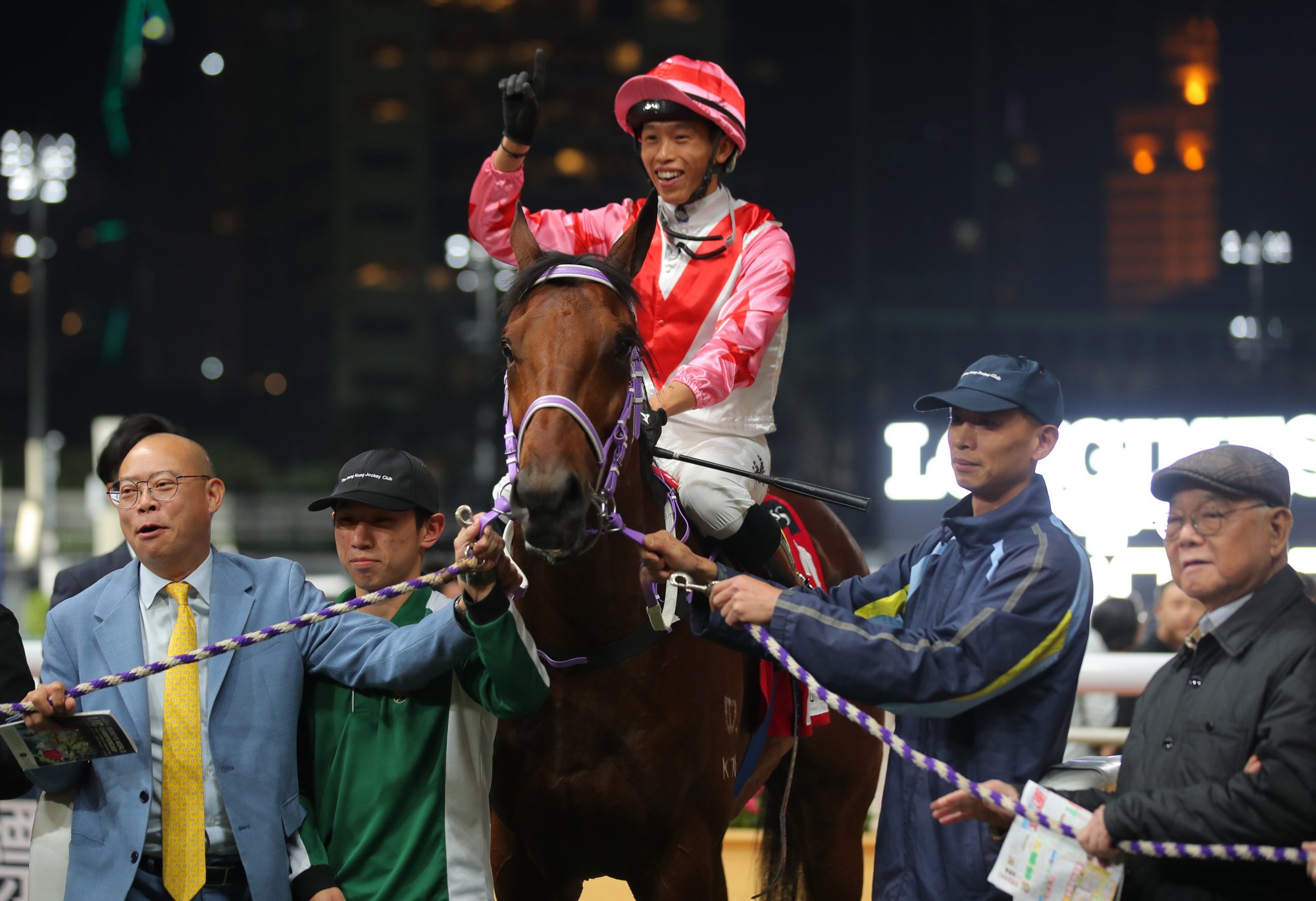 Vincent Ho celebrates his Happy Valley win on The Boom Box last week. Vincent Ho celebrates his Happy Valley win on The Boom Box last week.