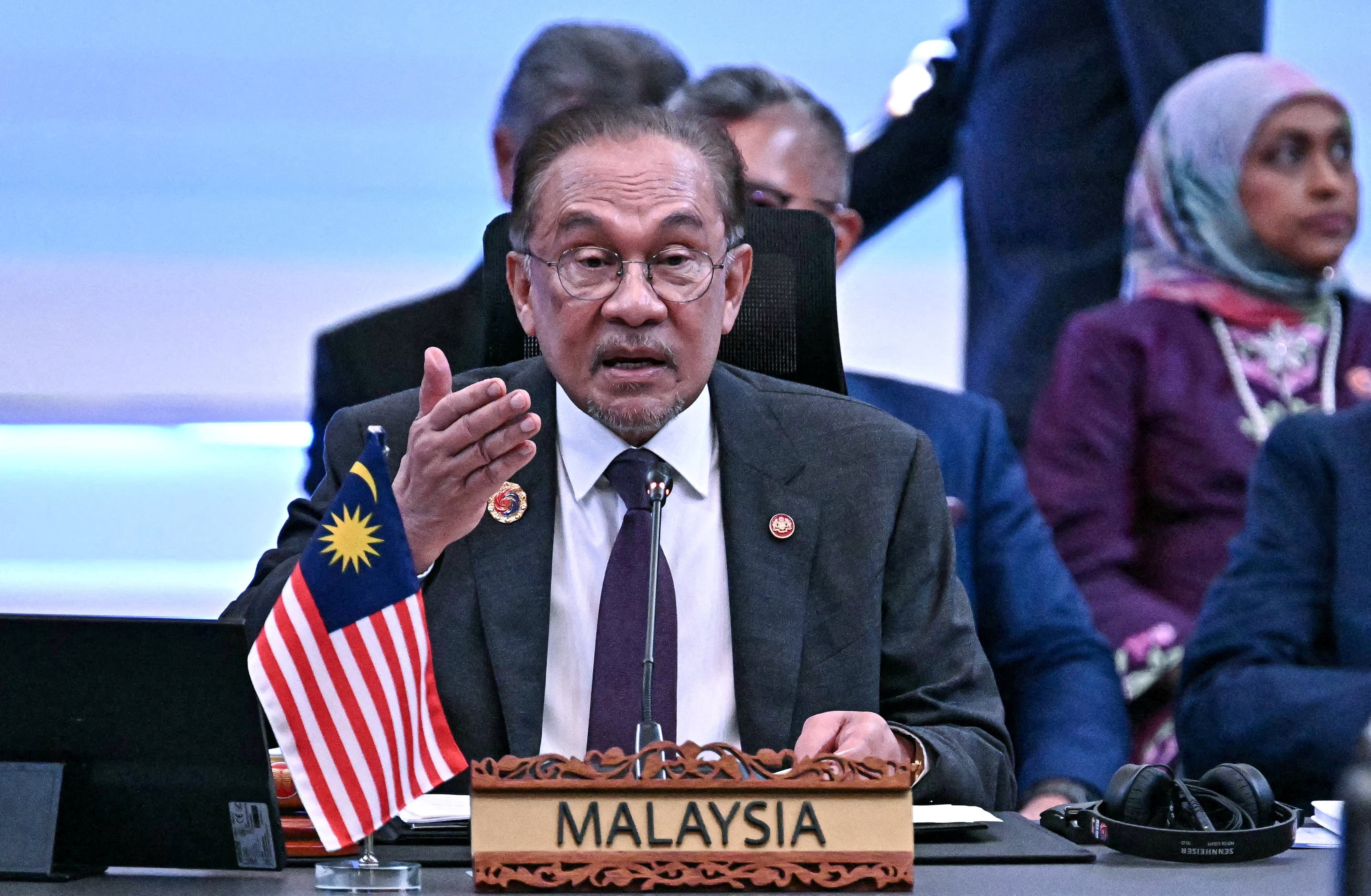 Malaysia’s Prime Minister Anwar Ibrahim speaks at the Asean-New Zealand summit in Kuala Lumpur in October. Photo: Pool via Reuters