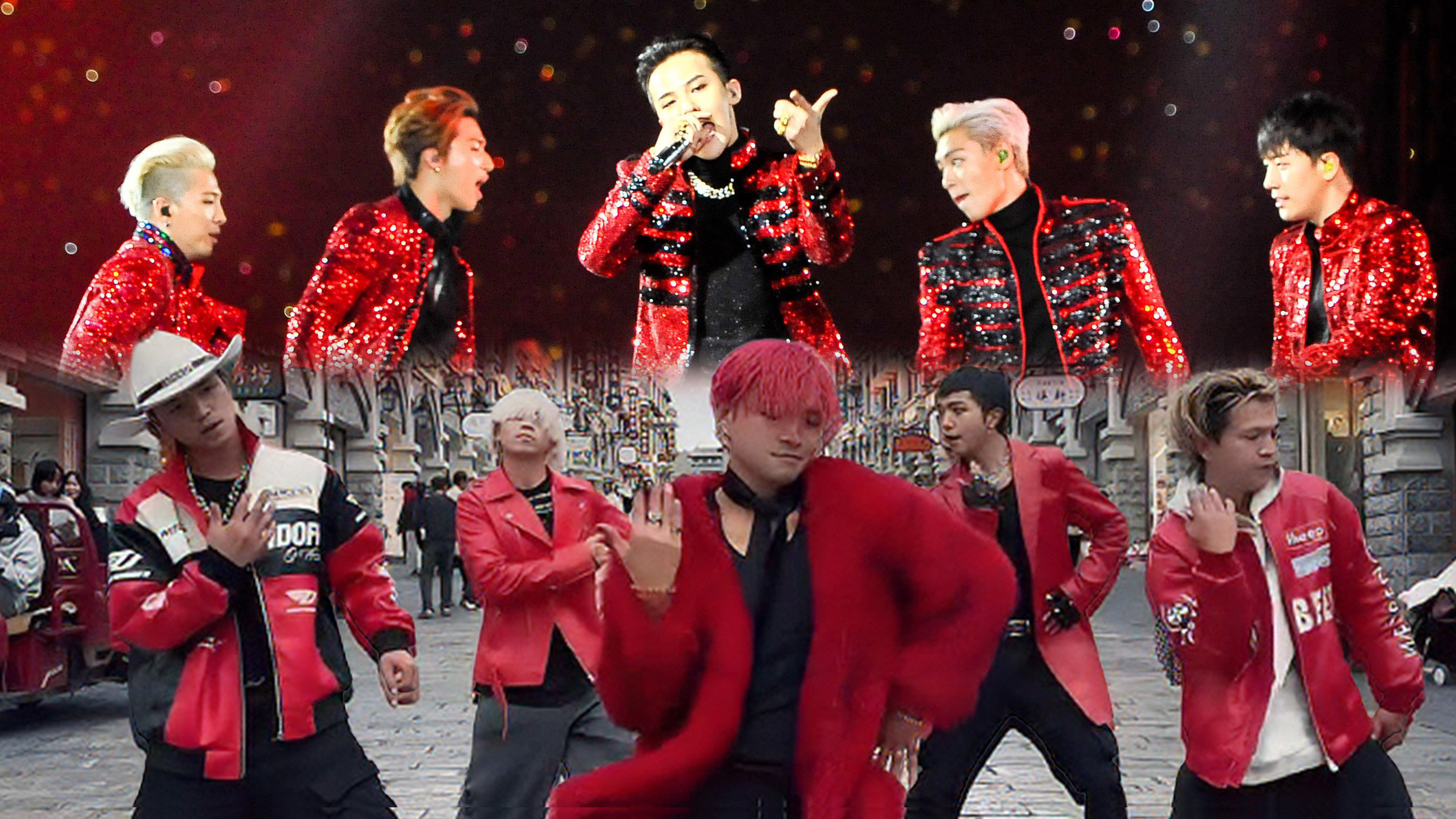 Five brothers from rural China have gained an online following for their performances imitating South Korean boy band BigBang. Photo: SCMP composite/X.com@YG JAPAN OFFICIAL/RedNote