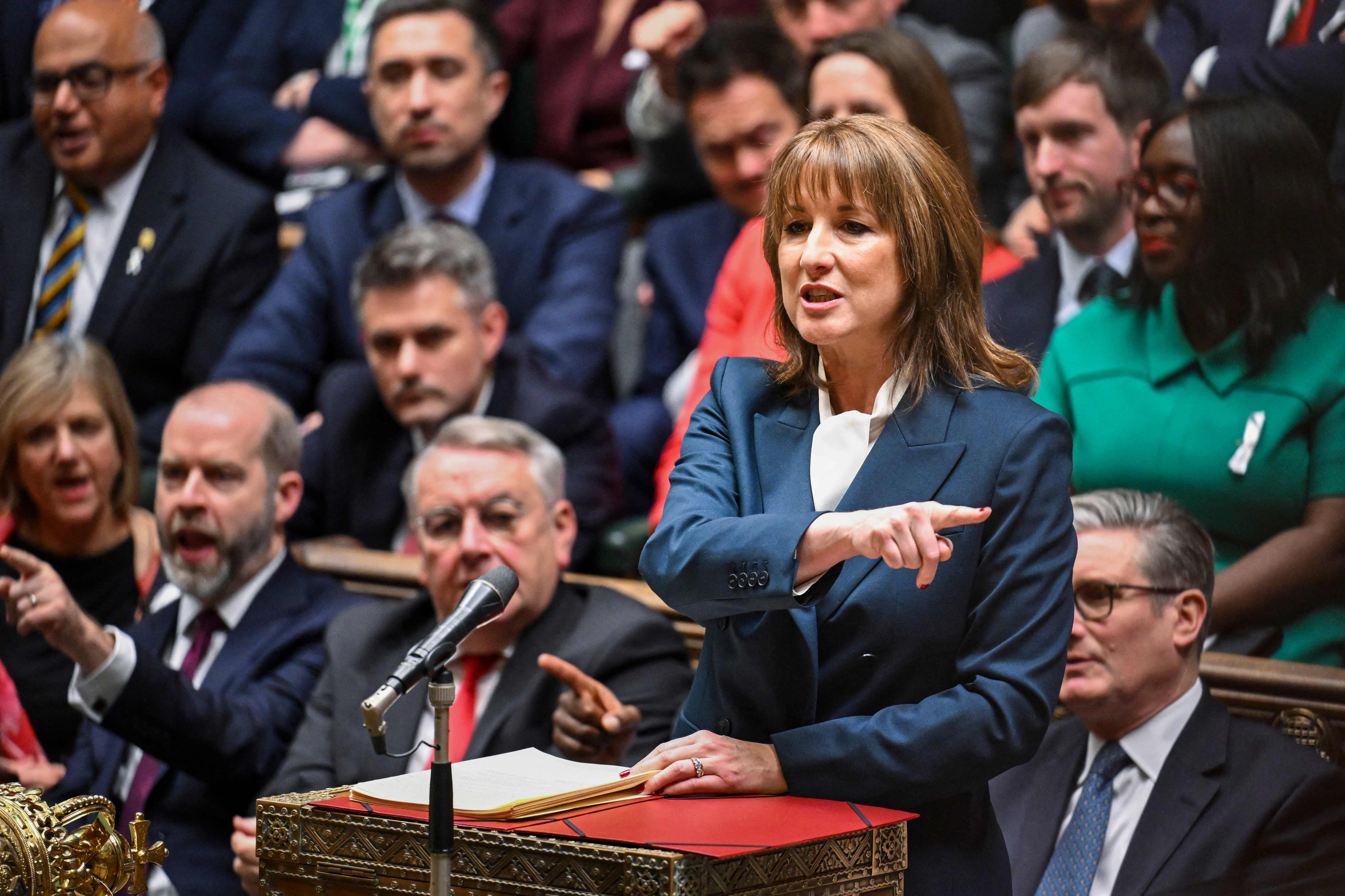 Britain’s Chancellor of the Exchequer Rachel Reeves speaks in the House of Commons in London on Wednesday as the government delivered its annual budget. Photo: House of Commons / AFP / Handout
