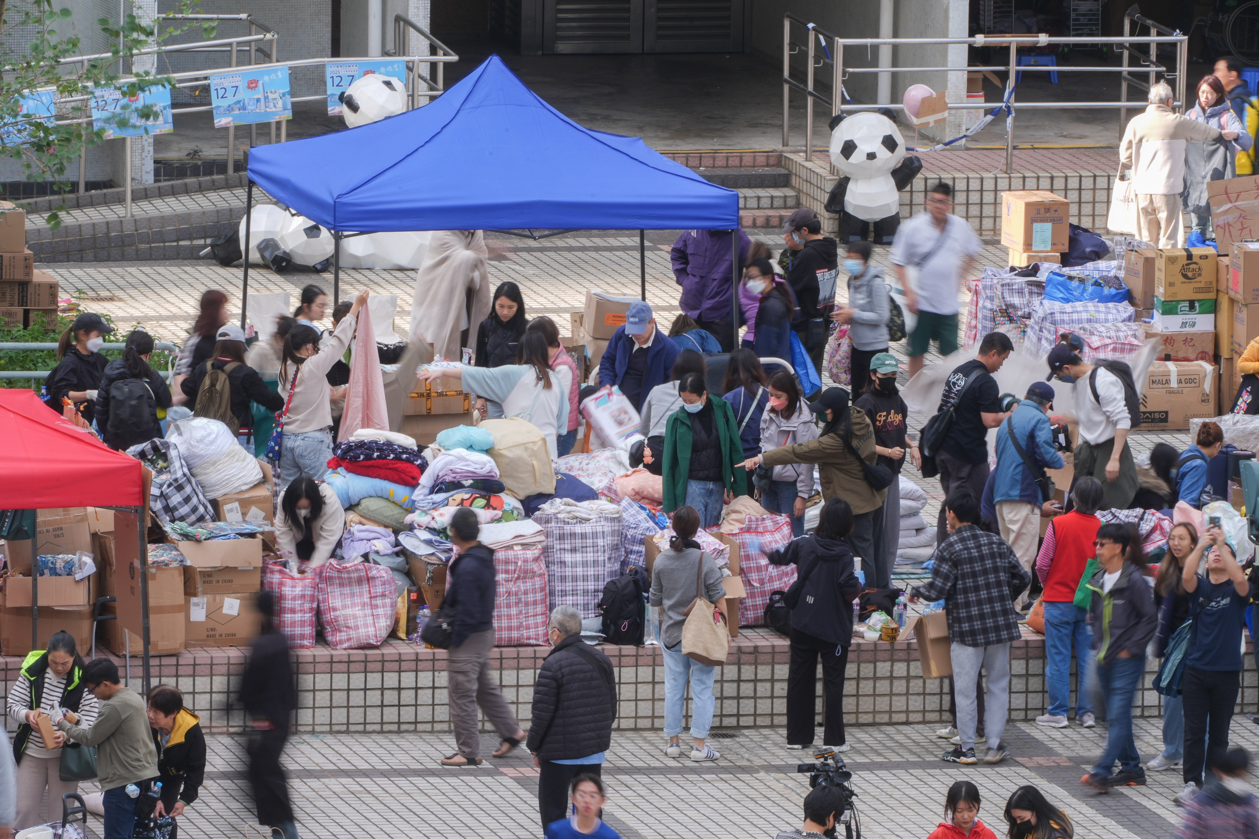 Supplies are donated to affected residents following the fire. Photo: Eugene Lee