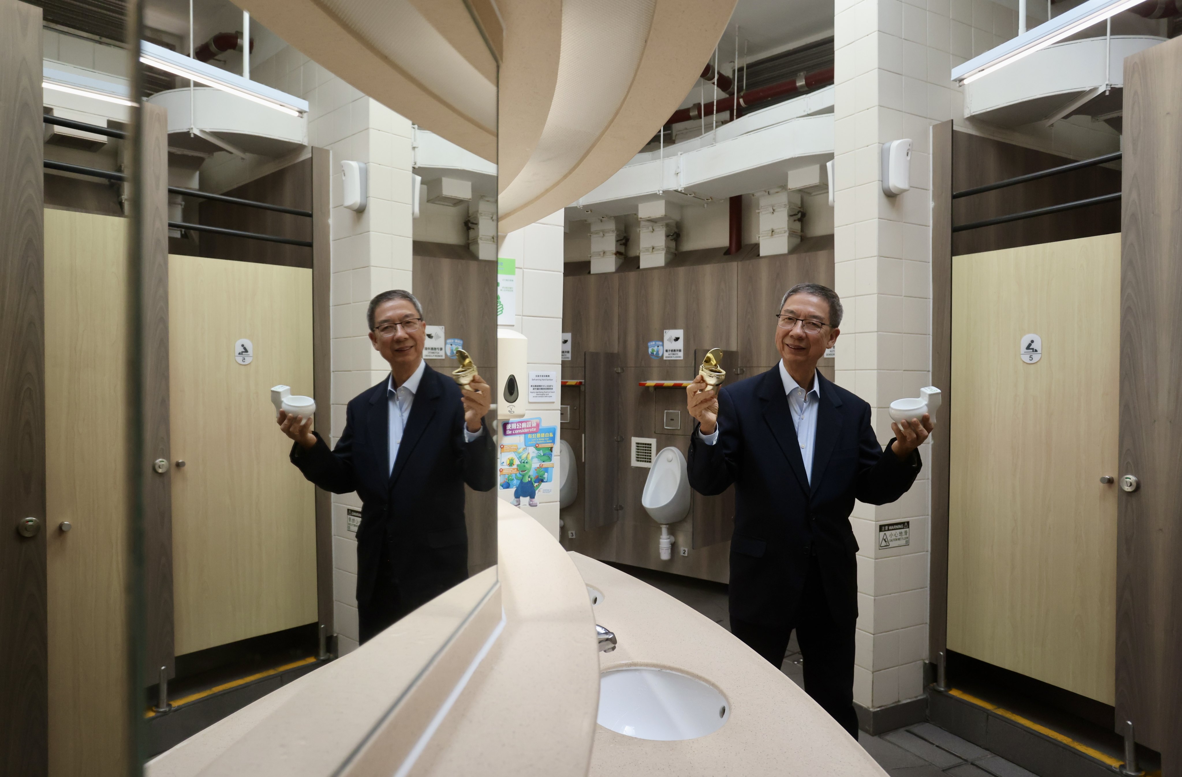 Henry Hung Chi-kuen is the founder and president of the Hong Kong Toilet Association, which recently named a facility in Lan Kwai Fong as the city’s cleanest. The non-profit organisation advocates for a clean, accessible and safe toilet environment. Photo: Jonathan Wong