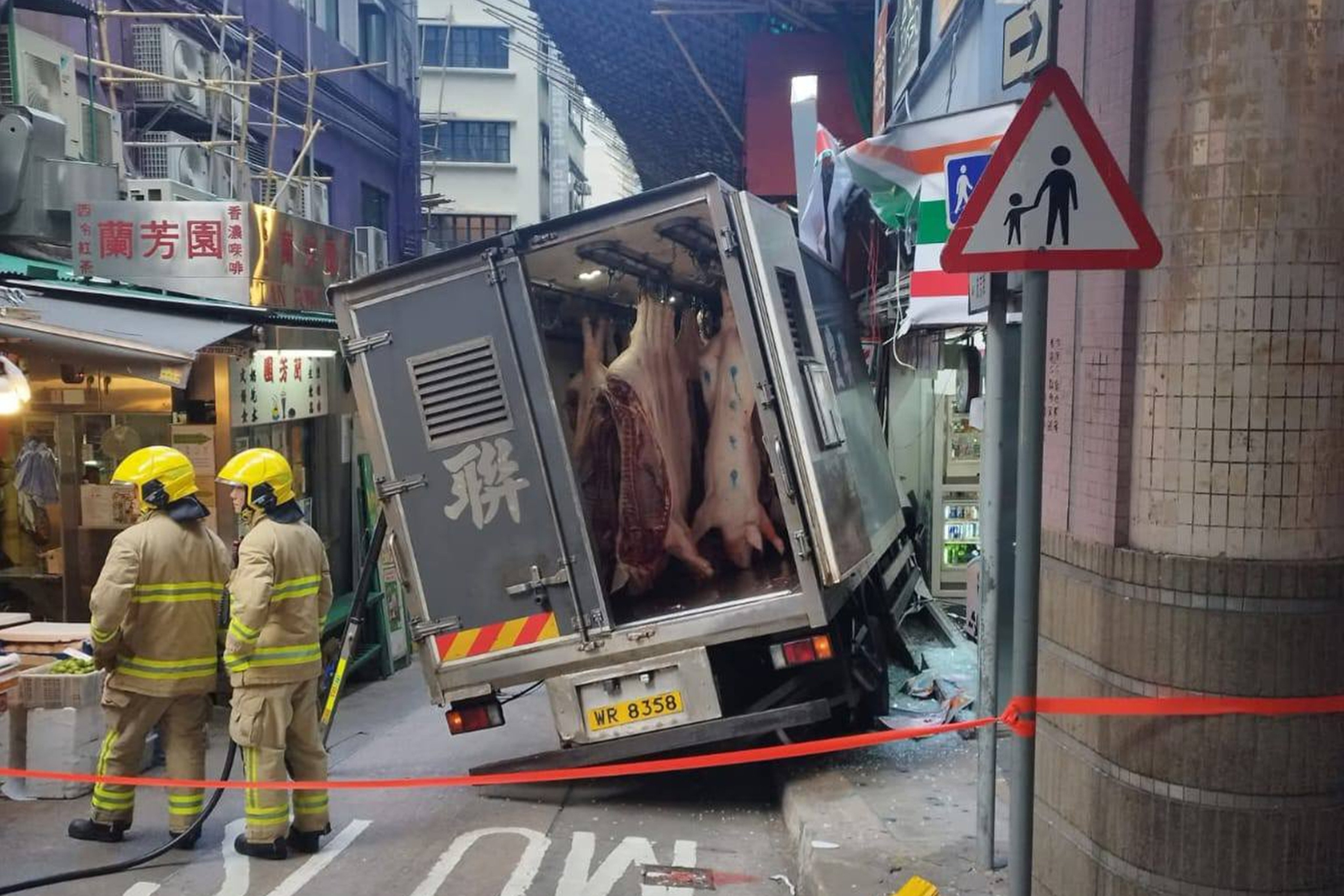 Police have said they received a report at 8.24am on Tuesday that a medium-sized truck had smashed into a shop in Central. Photo: Handout