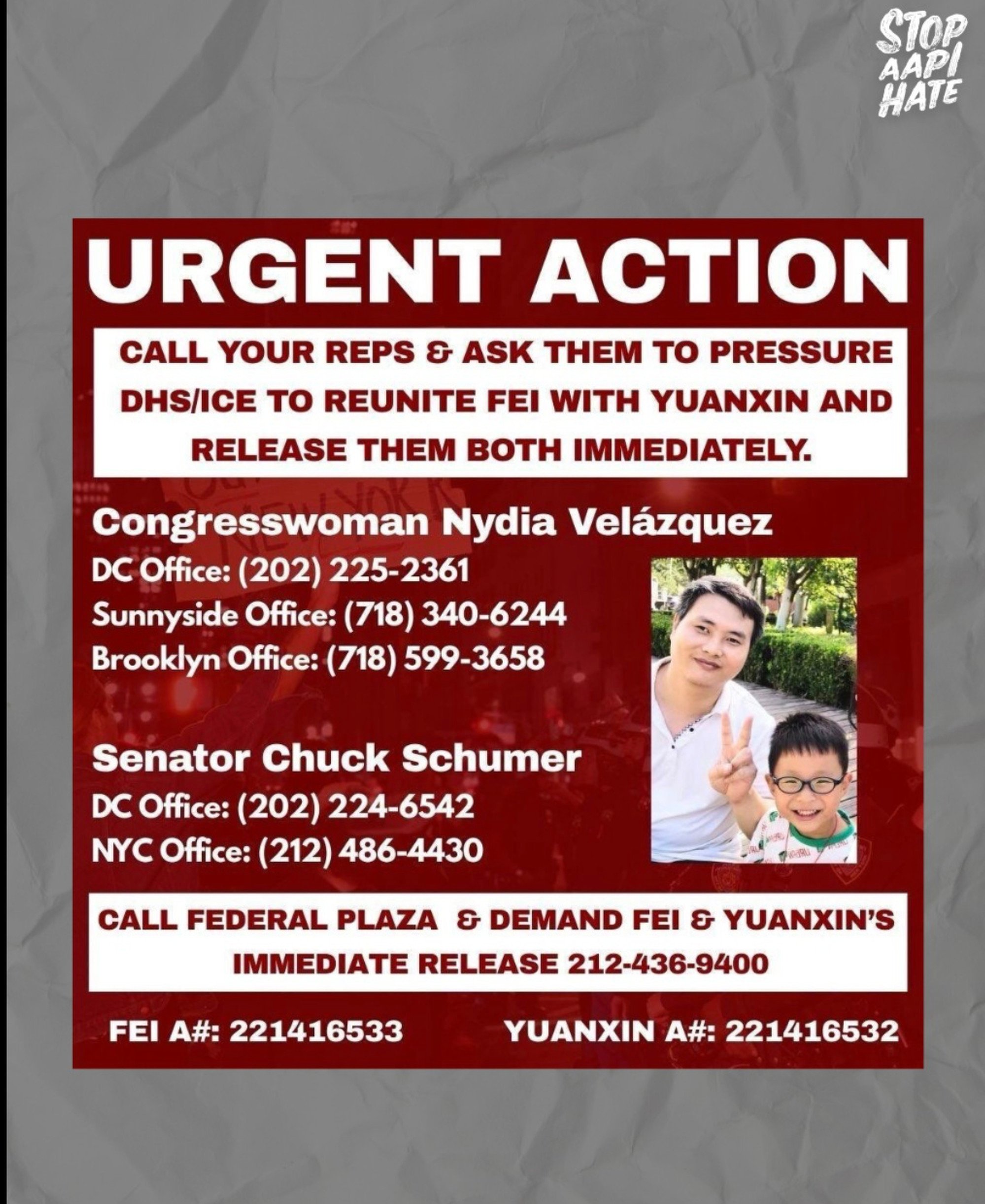 Advocacy groups are using social media to raise awareness of the plight of six-year-old Zheng Yuanxin, who was taken into ICE detention with his father but whose whereabouts are unknown. Photo: Instagram/Stop AAPI Hate