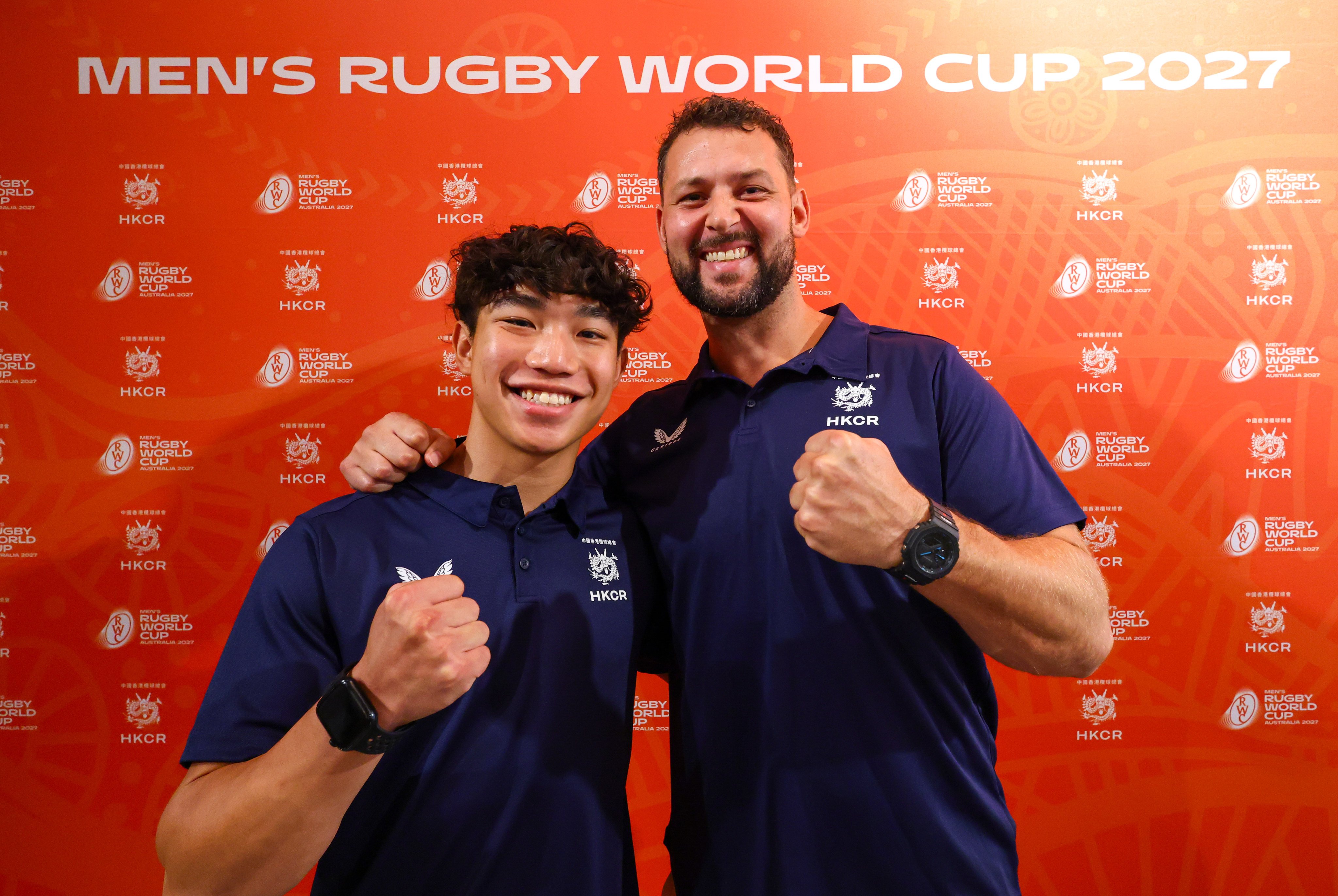 Hong Kong players Eric Chui Wai-lap (left) and captain Josh Hrstich react to Wednesday’s draw. Photo: Dickson Lee