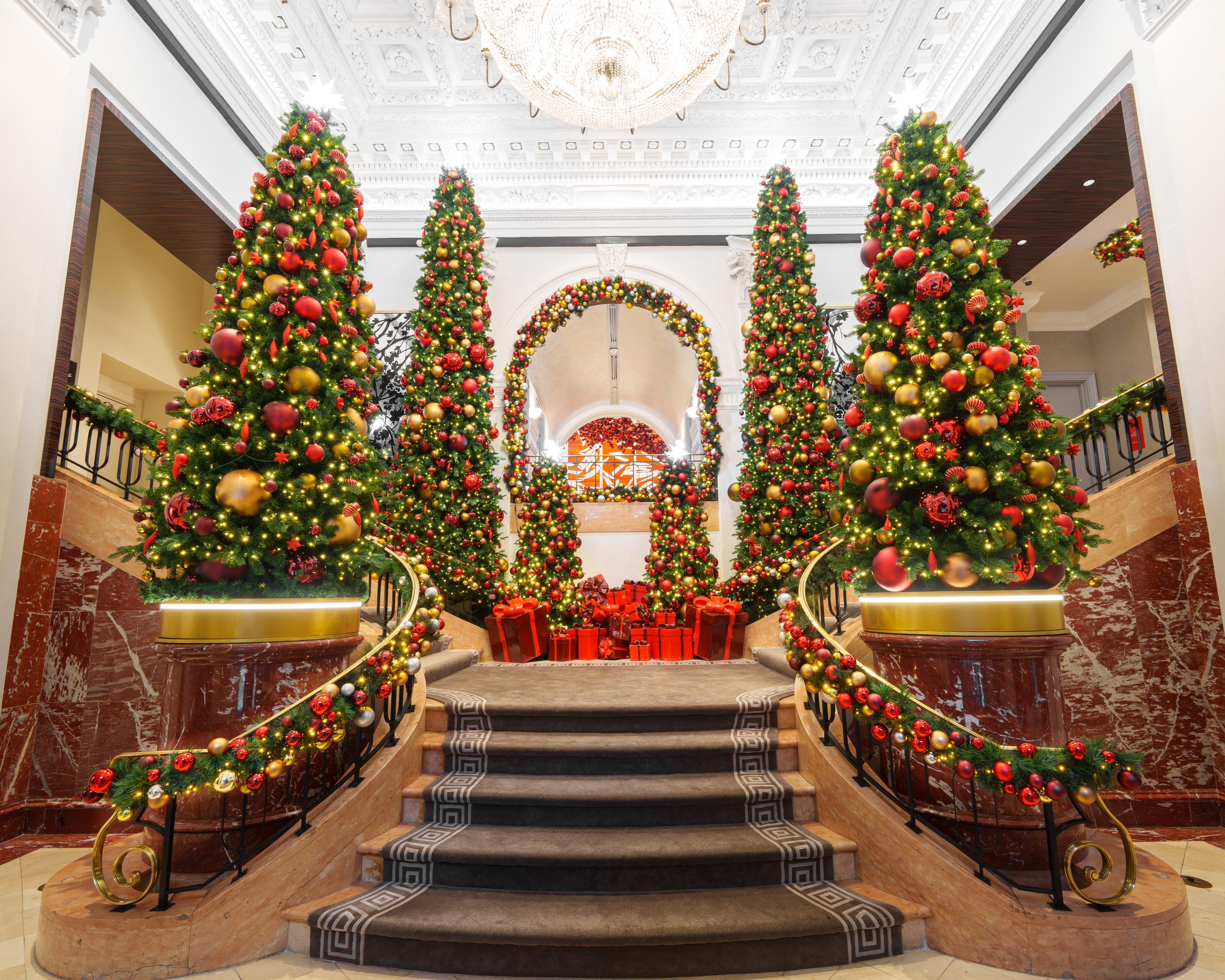 The lobby of the Peninsula New York during the holidays. Photo: Handout