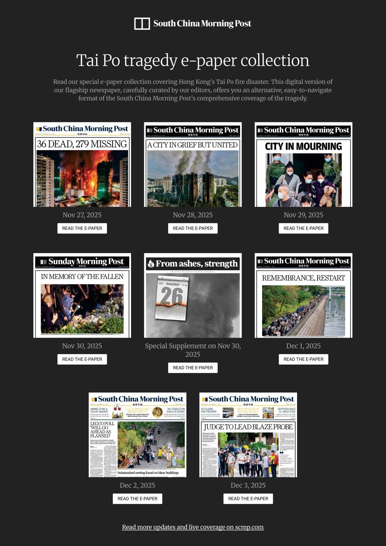 Hong Kong fire disaster e-paper collection