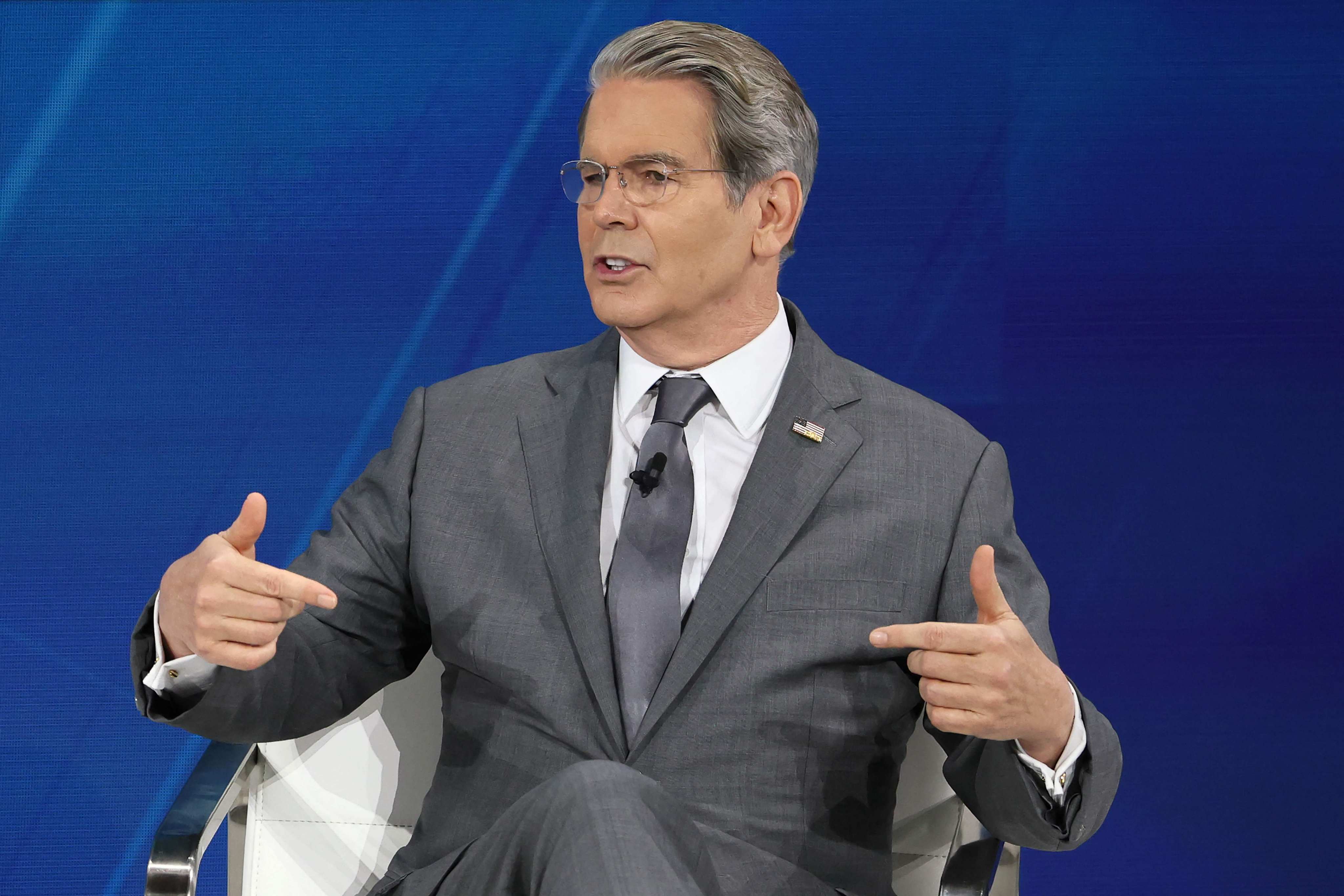 US Treasury Secretary Scott Bessent speaks during The New York Times DealBook Summit, at the Lincoln Centre, New York, on Wednesday. Photo: Getty Images via AFP