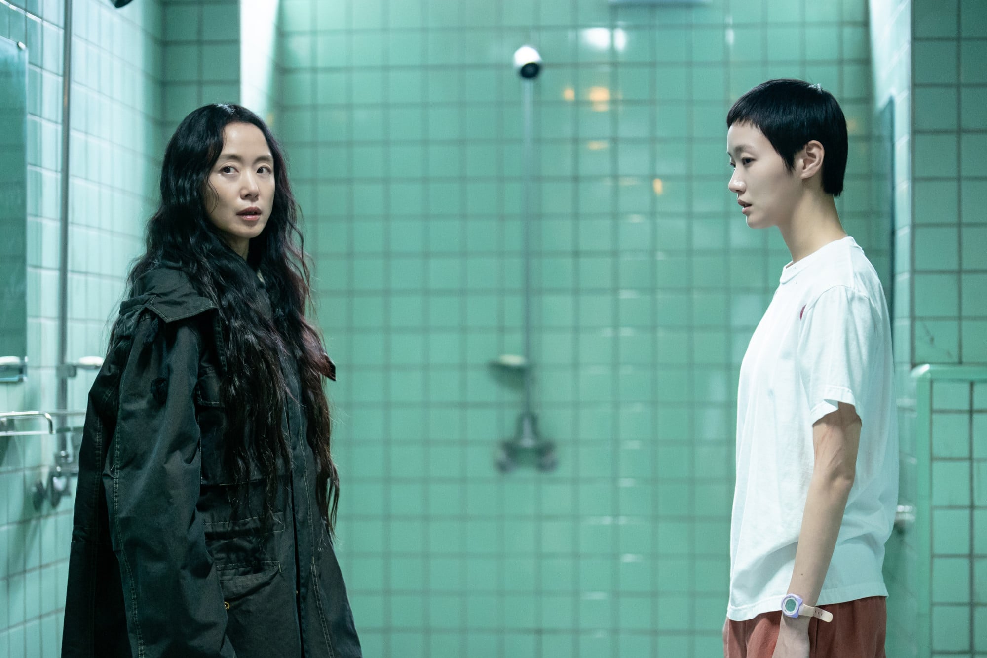 Jeon, left, and Kim in a still from 'The Price of Confession.' Courtesy of Netflix 