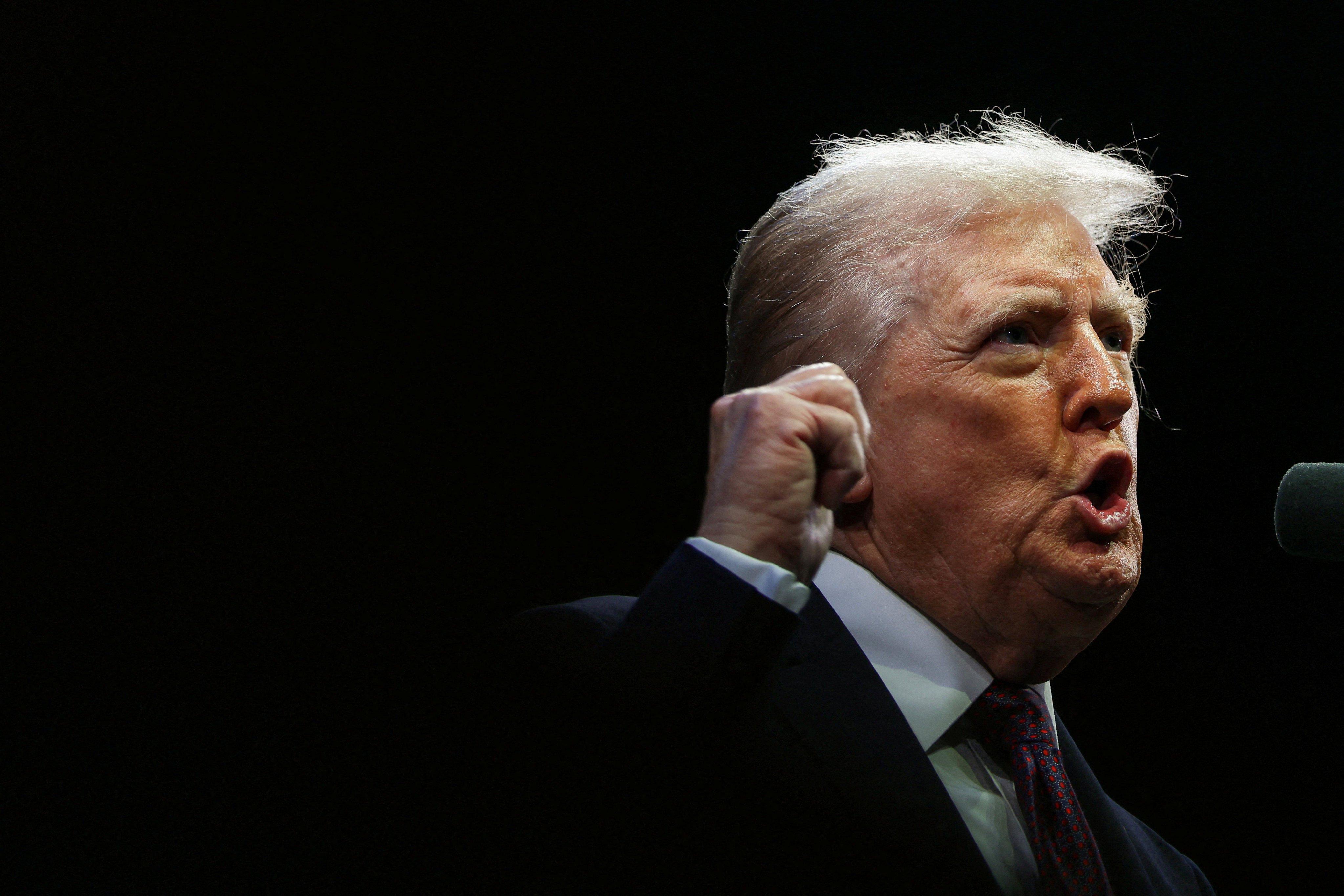US President Donald Trump delivers remarks to the White House Religious Liberty Commission in September. Photo: Reuters