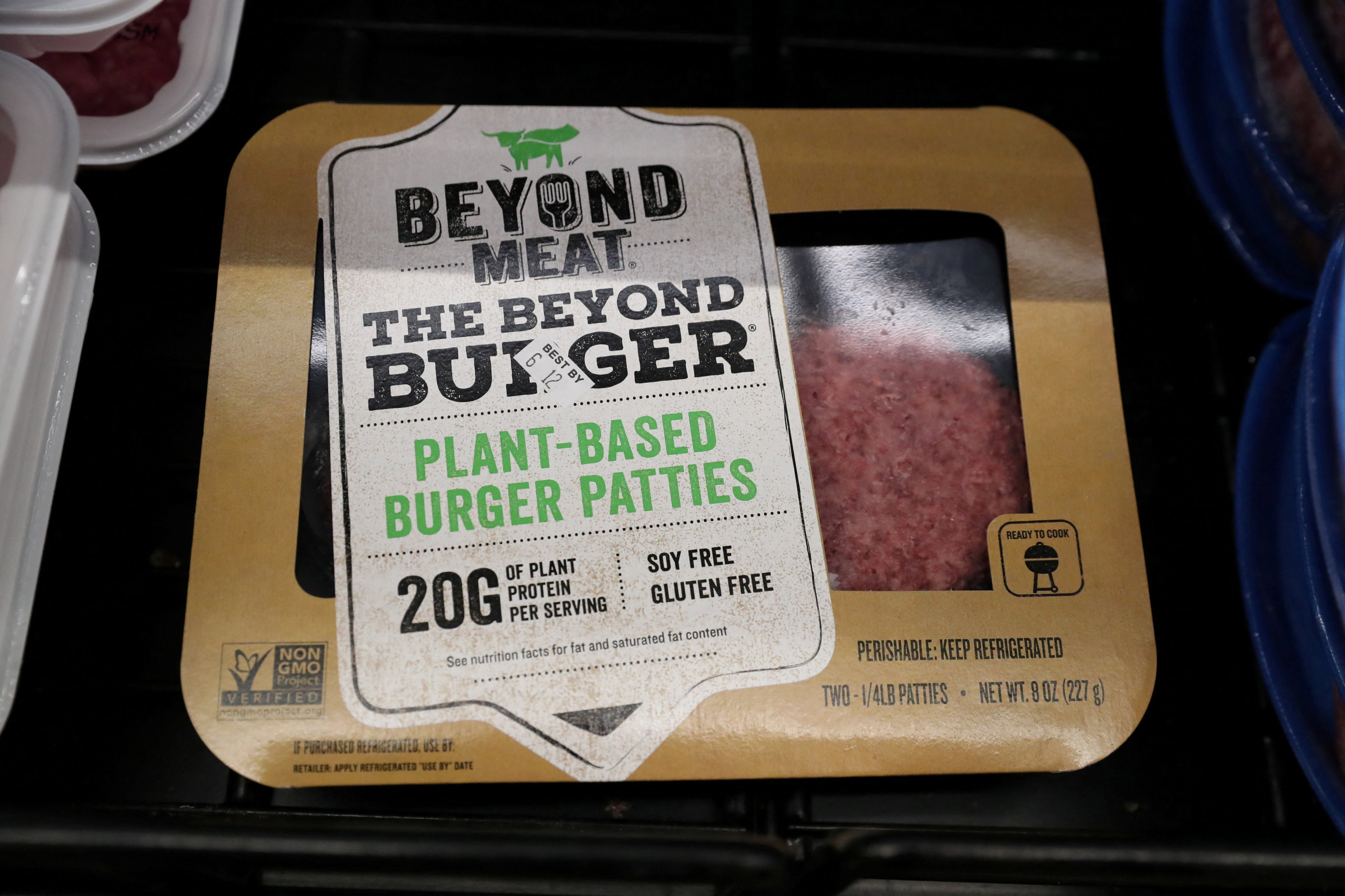 Beyond Meat burger patties on sale in New York. Photo: Reuters
