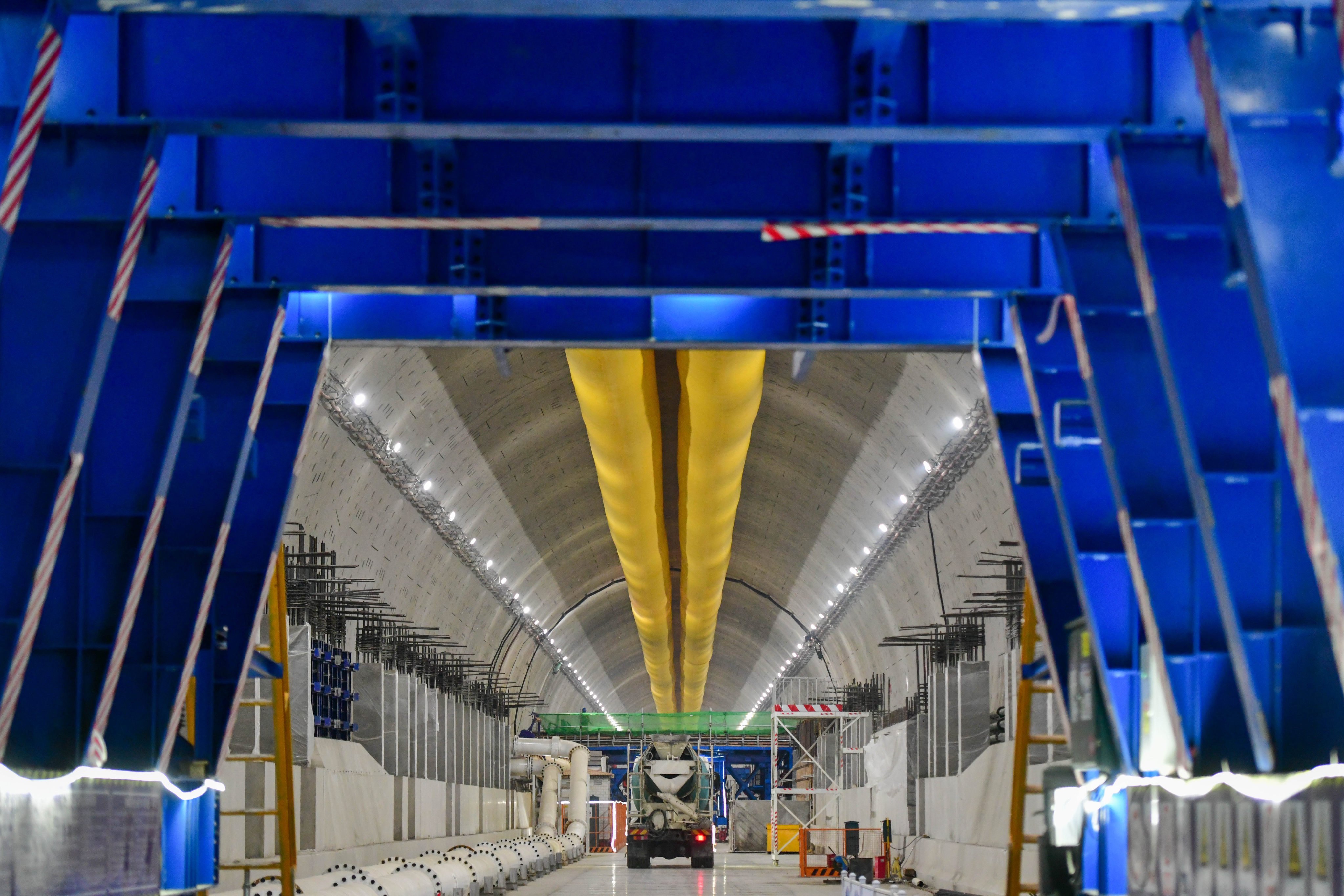 A view of the Jinan Huanggang Road Yellow River Crossing Tunnel, which is under construction in Jinan city, Shandong province, on March 4, 2025. Photo: Xinhua