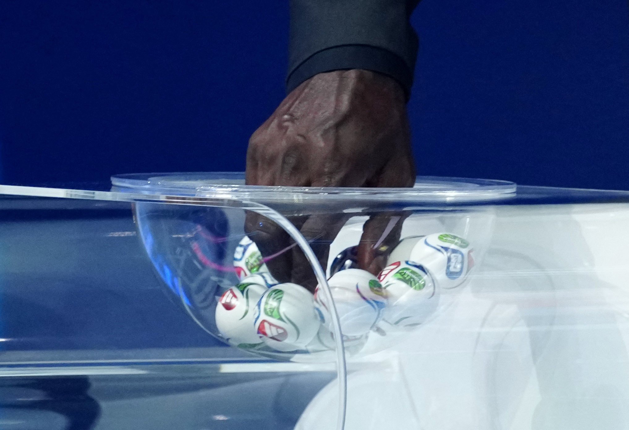 Shaquille O’Neal acts as a draw assistant during the Fifa World Cup 2026 draw event in Washington on Friday. Photo: Reuters