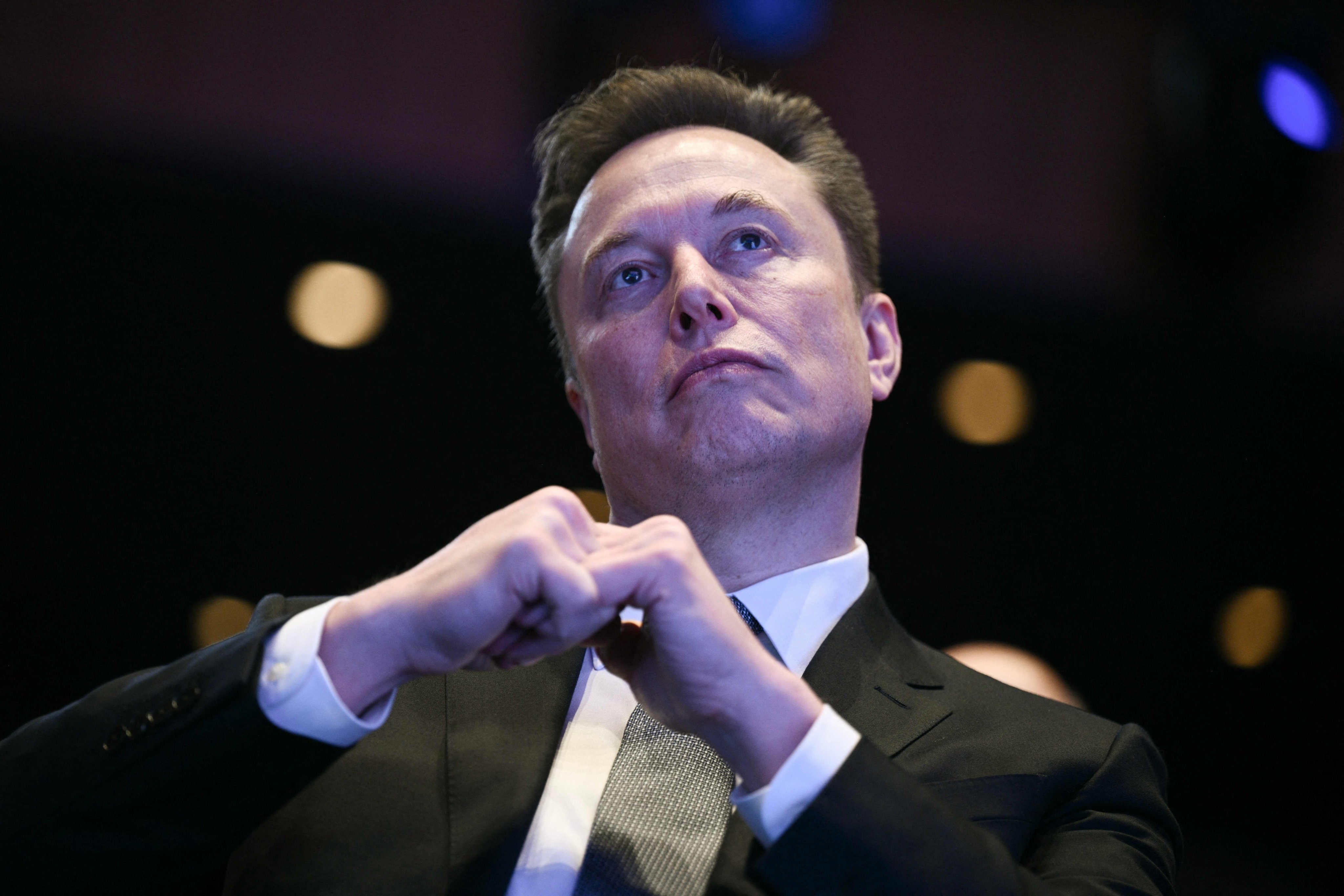 Elon Musk looks on as US President Donald Trump speaks at the US-Saudi Investment Forum in Washingto in November. Photo: AFP