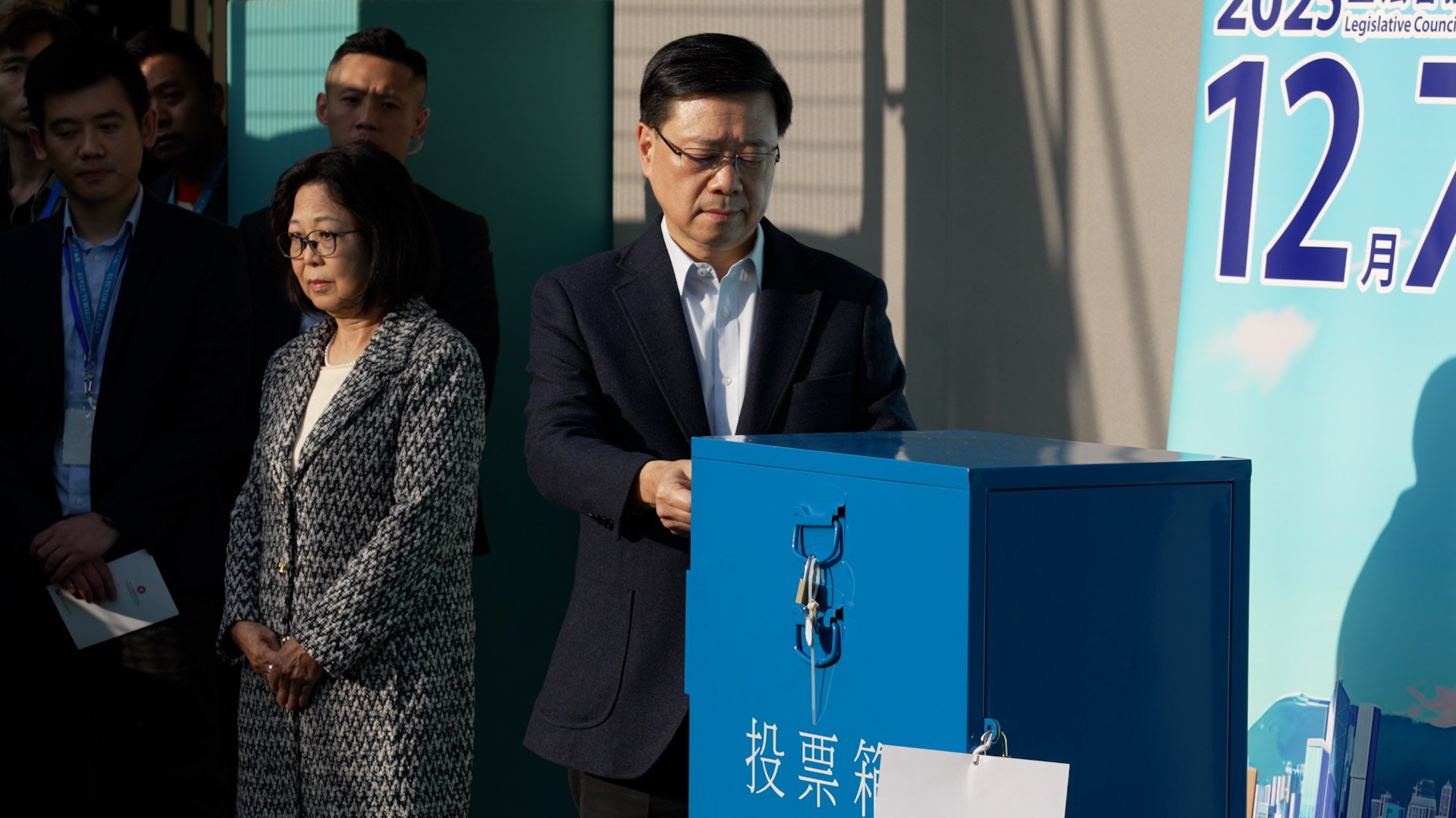 Chief Executive John Lee casts his vote in the 2025 Legislative Council election
