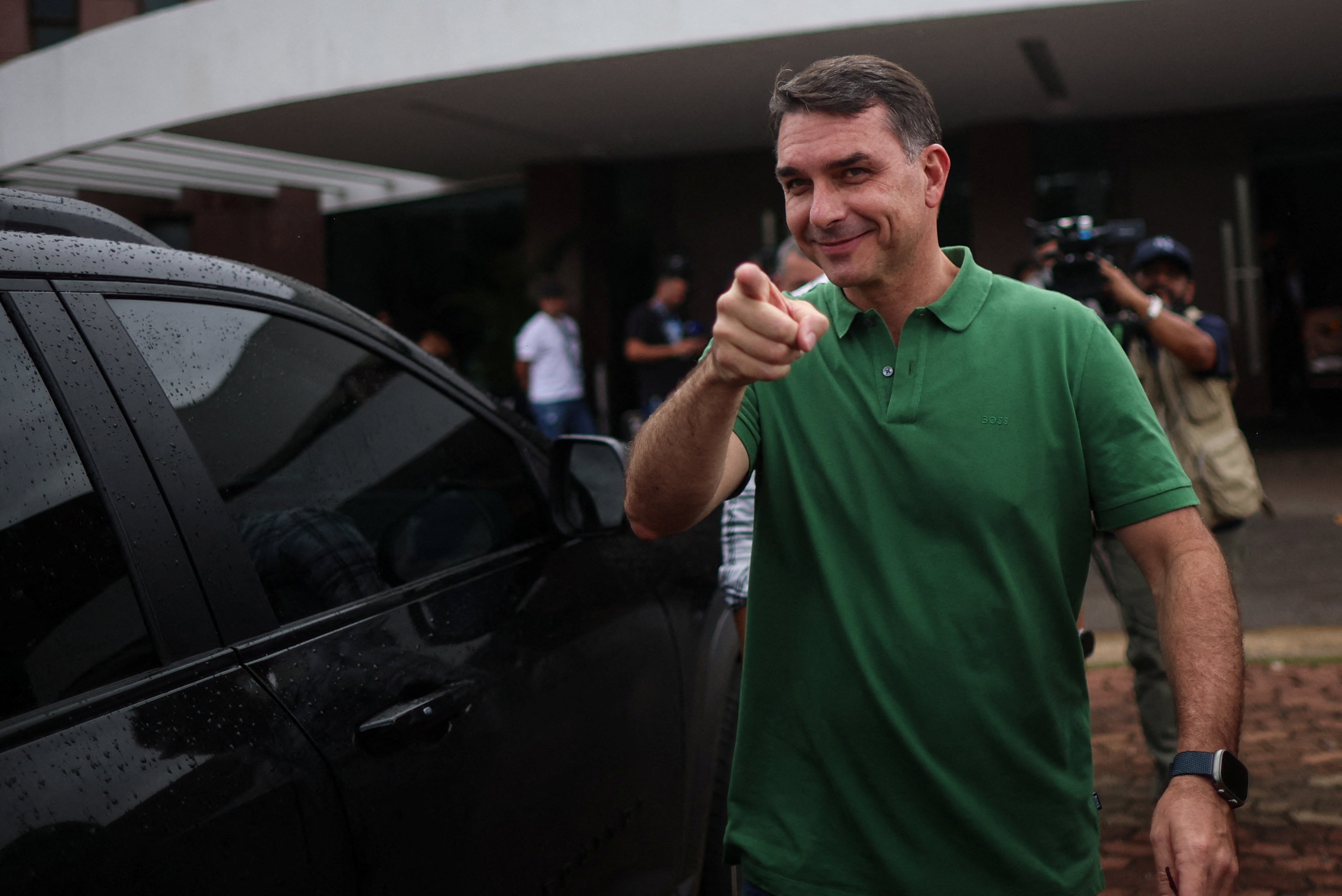 Senator Flavio Bolsonaro, son of Brazil’s former president Jair Bolsonaro, in Brasilia, Brazil on Sunday. Photo: Reuters