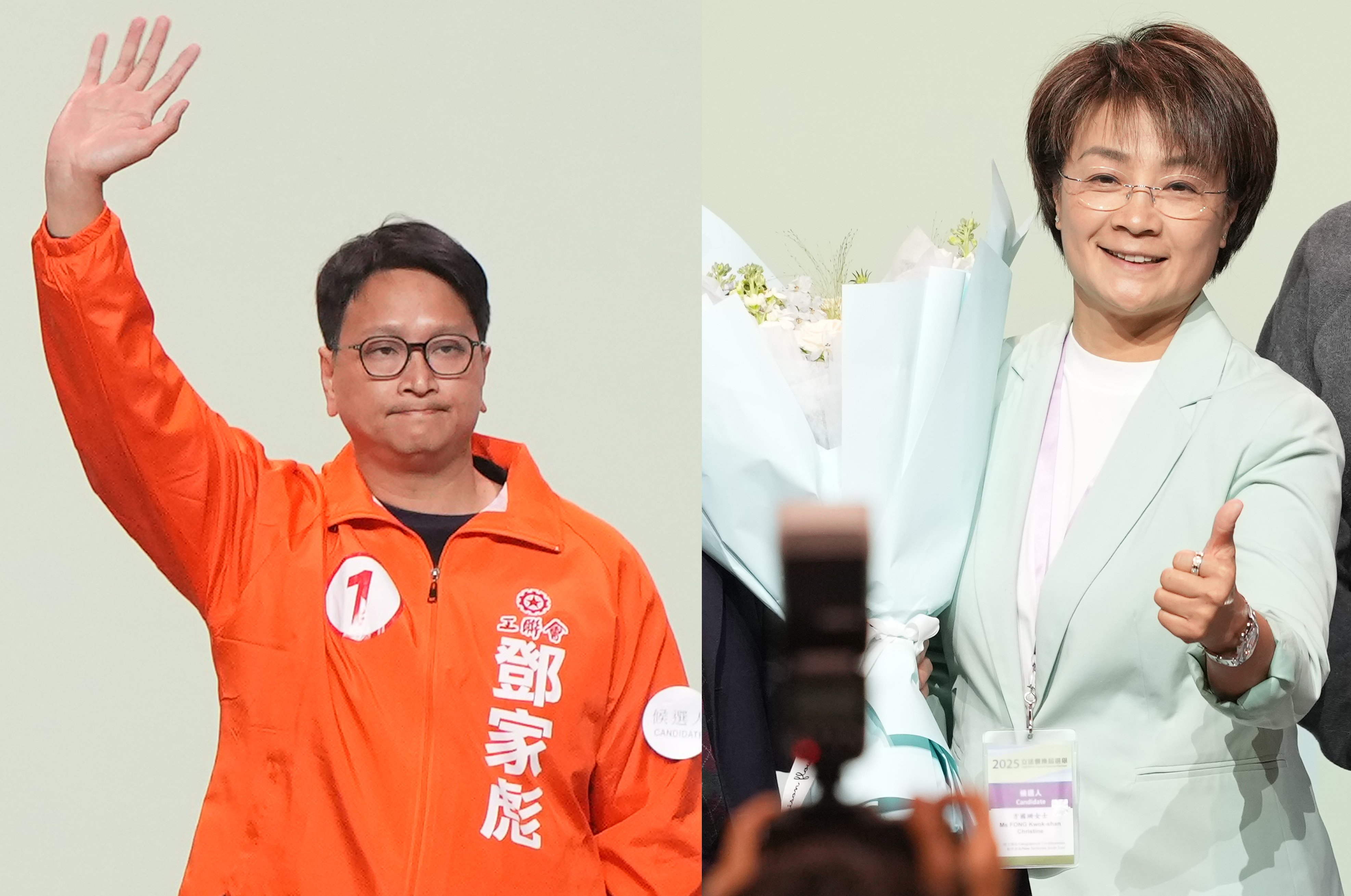 Bill Tang and Christine Fong emerged as the big winners in the election. Photo: Sam Tsang