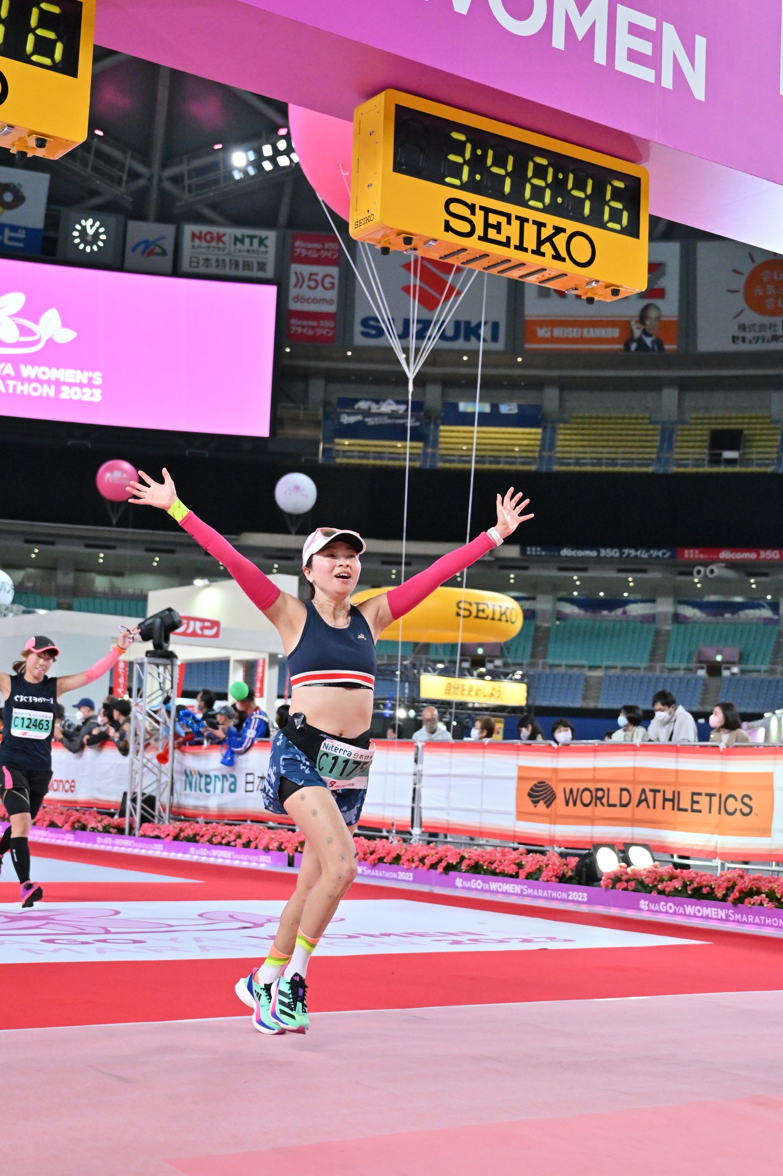 Sophia Leung finishes the Nagoya Women’s Marathon in Japan in 2023, a race she has completed twice. She tells the Post how she used to make excuses to skip running, but not any more. Photo: courtesy of Sophia Leung