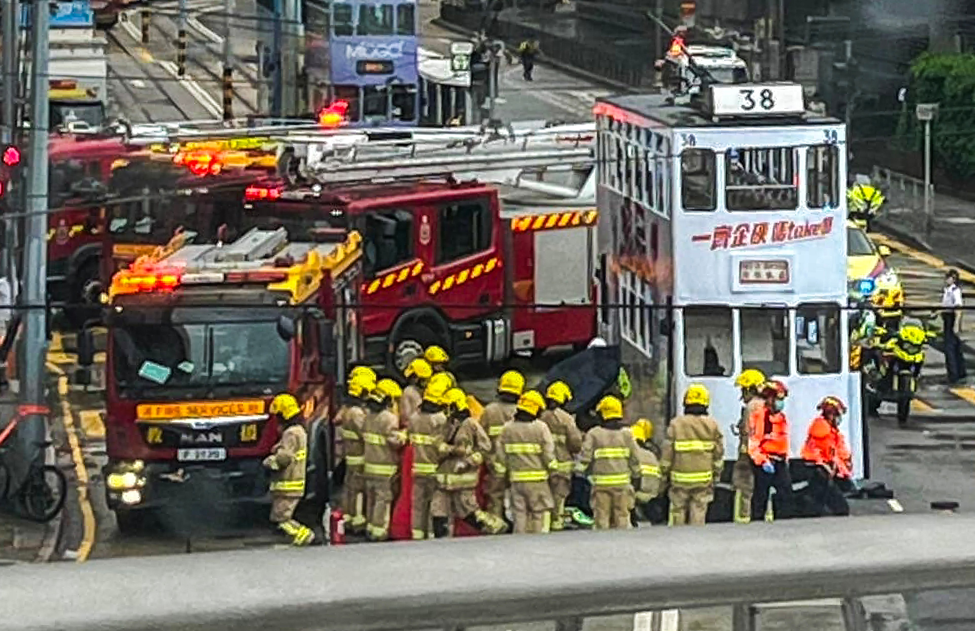 The tram knocked down the girl, her six-year-old sister, their grandfather and the family’s domestic helper outside Kennedy Town Swimming Pool. Photo: Handout
