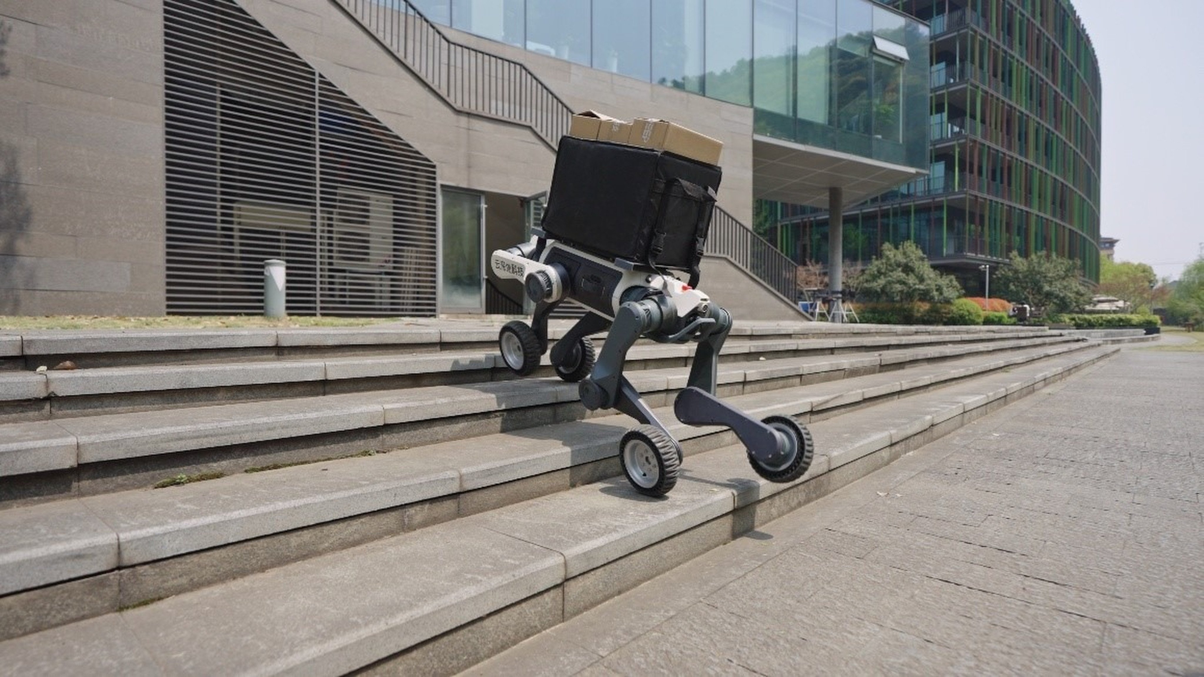 Deep Robotics’ LYNX M20 quadruped robot is designed to support logistics and delivery operations. Photo: Handout