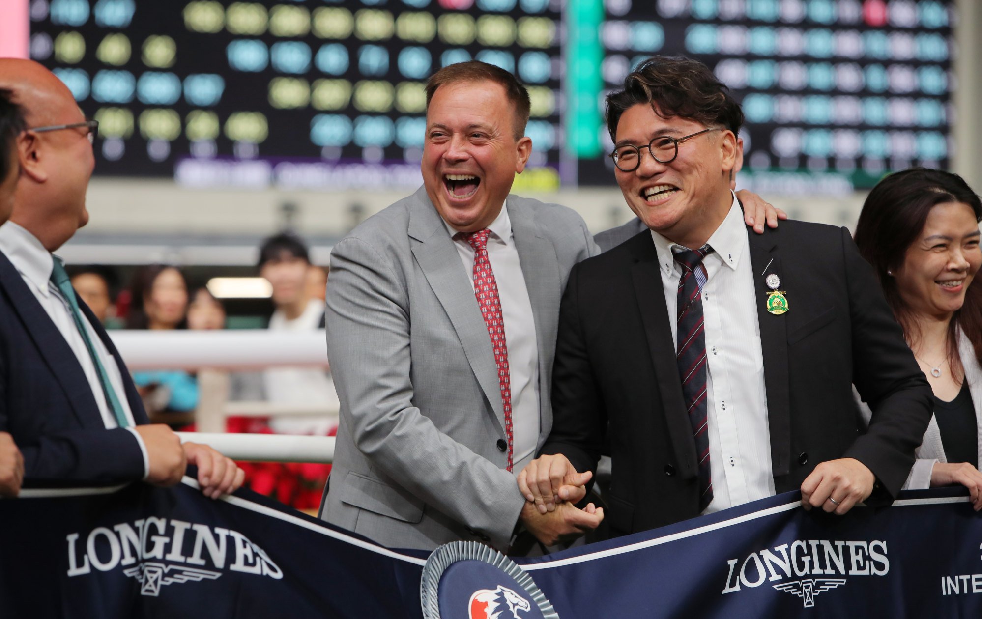 It was another night to remember at the Valley for Caspar Fownes (centre). It was another night to remember at the Valley for Caspar Fownes (centre).