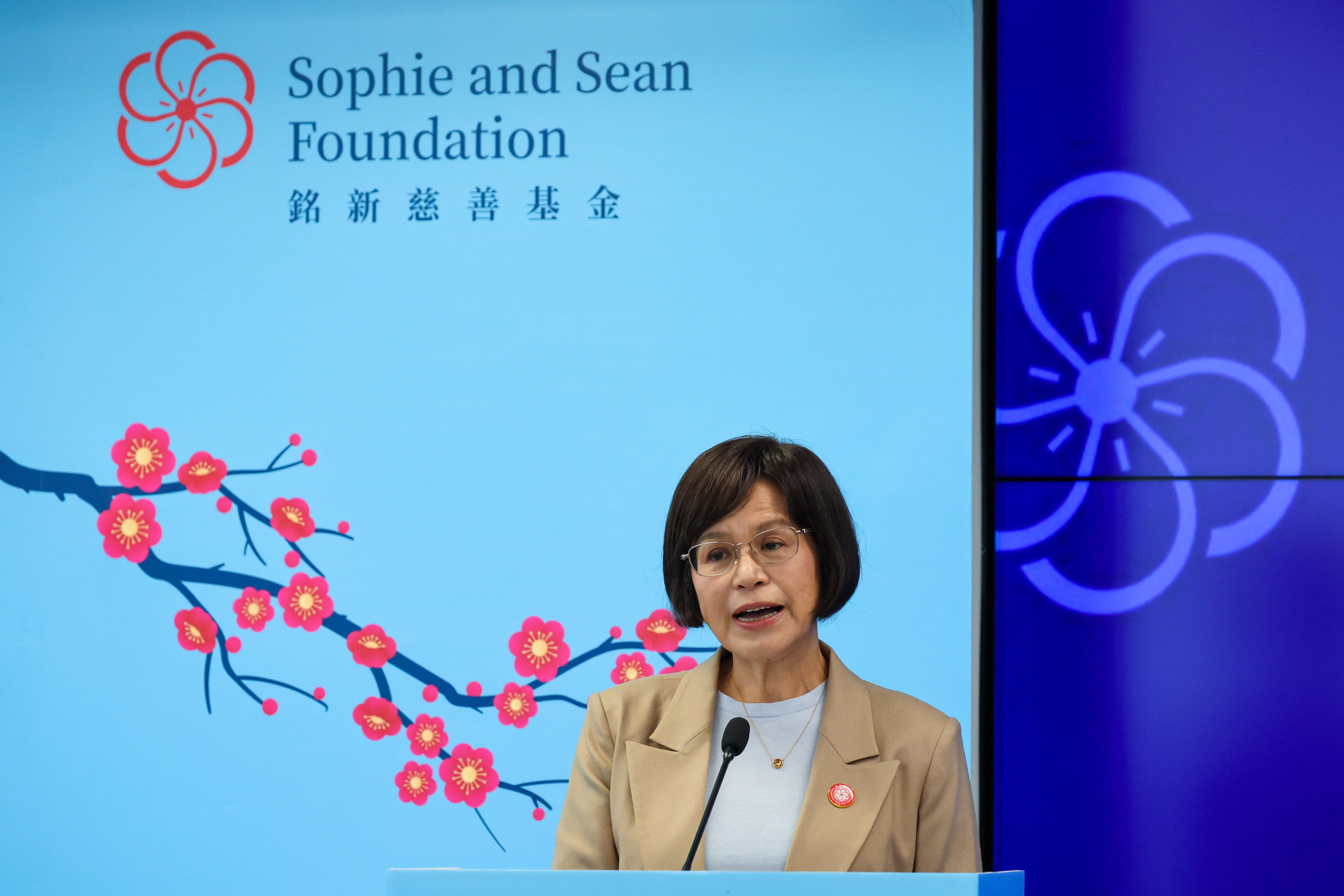 Sophie Yang launches the foundationat on Wednesday. Photo: Dickson Lee