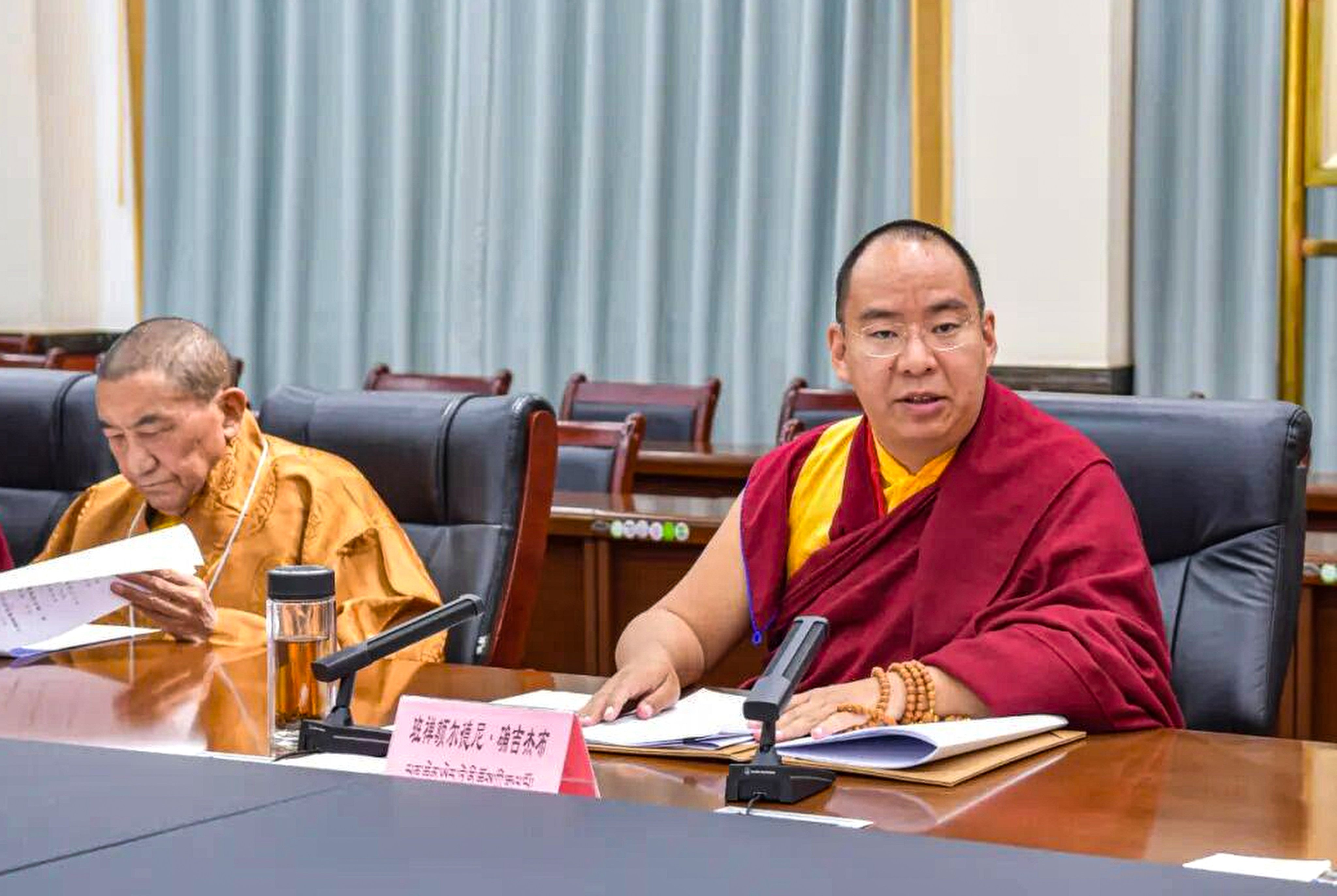 The Panchen Lama (right) says reincarnated living Buddhas must be identified within China and approved by the central government. Photo: Handout