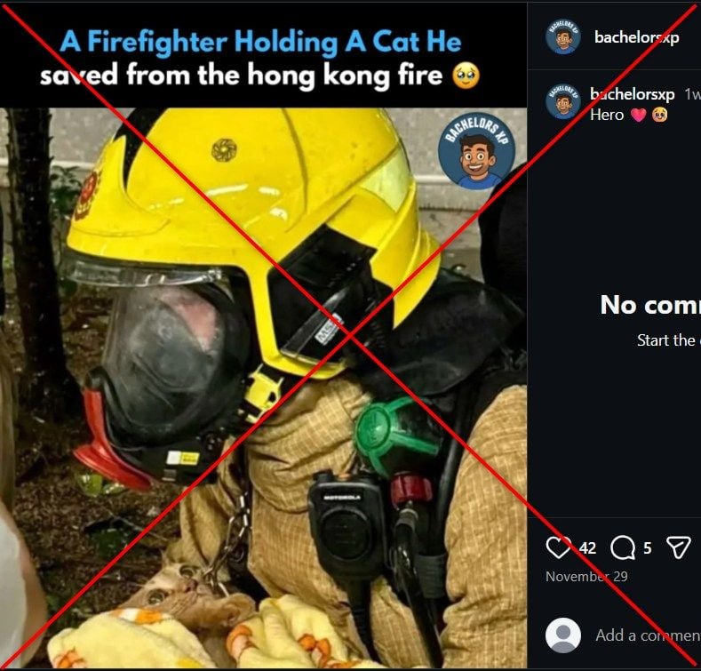 A screenshot of the post with lines drawn through by the Post. Photo: Instagram/SCMP Composite