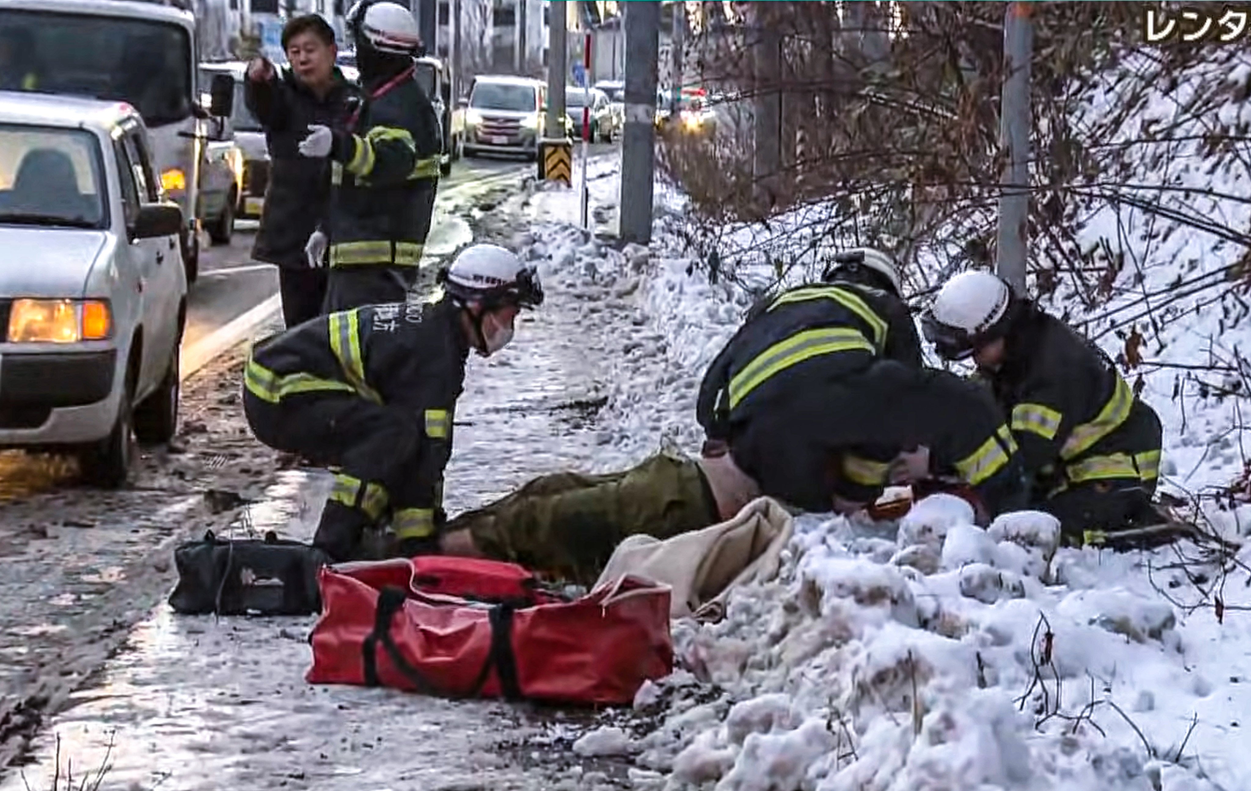 A Japanese driver was injured in the crash but the Hong Kong man and his three passengers were unhurt. Photo: HTB Hokkaido News