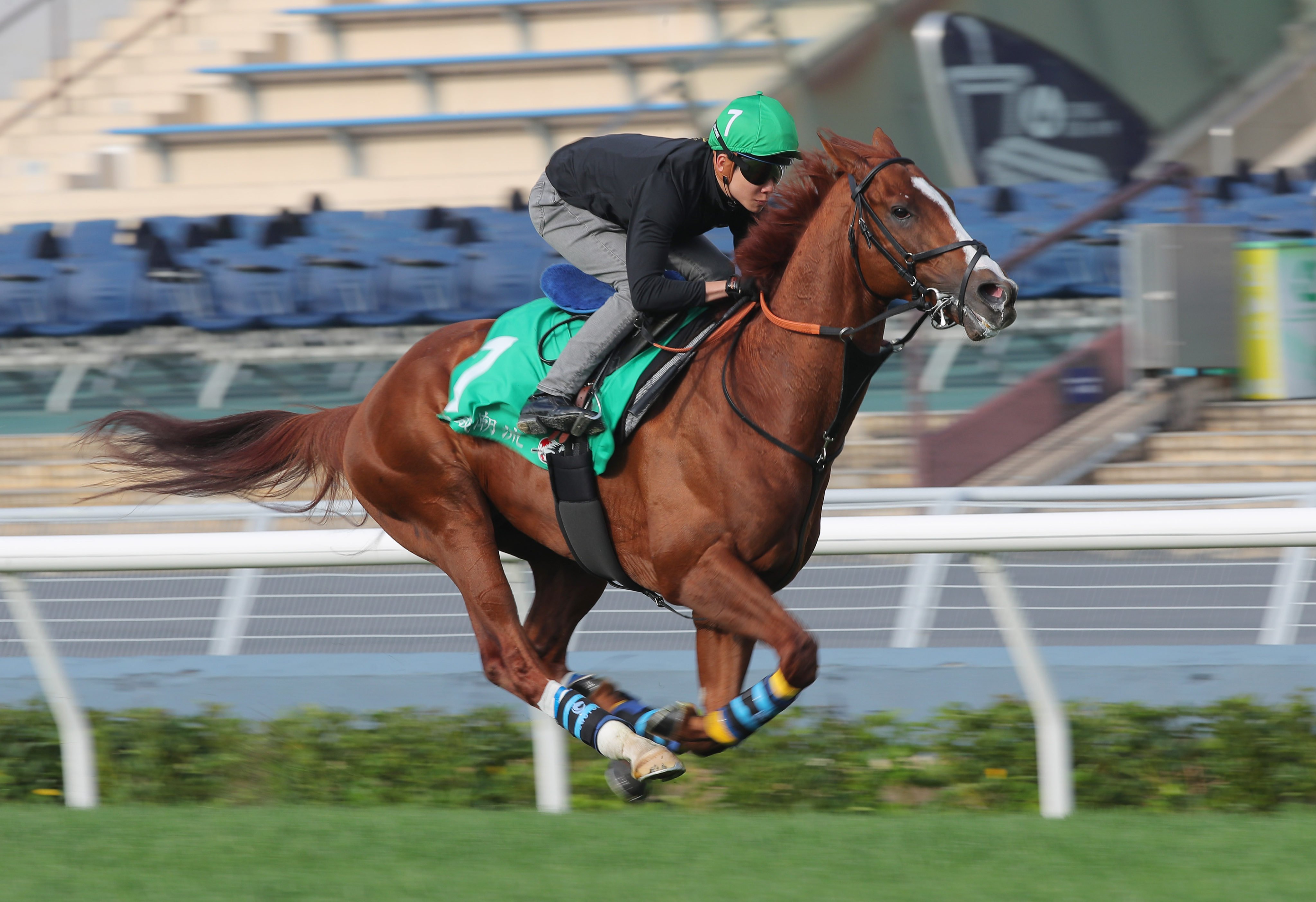 Urban Chic blazes his way up the Sha Tin straight. Photos: Kenneth Chan